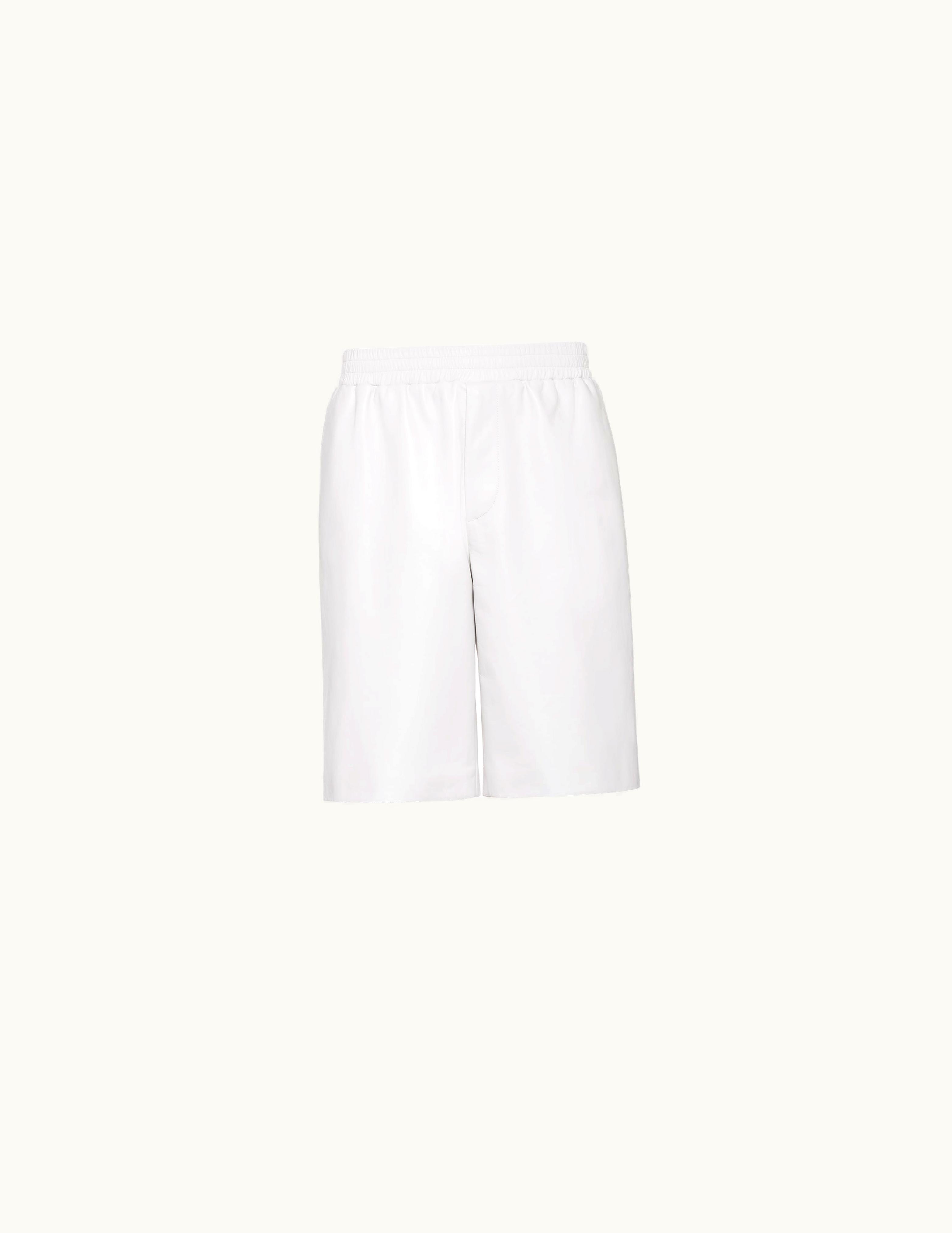 Prada Prada White Nappa Leather Bermudas