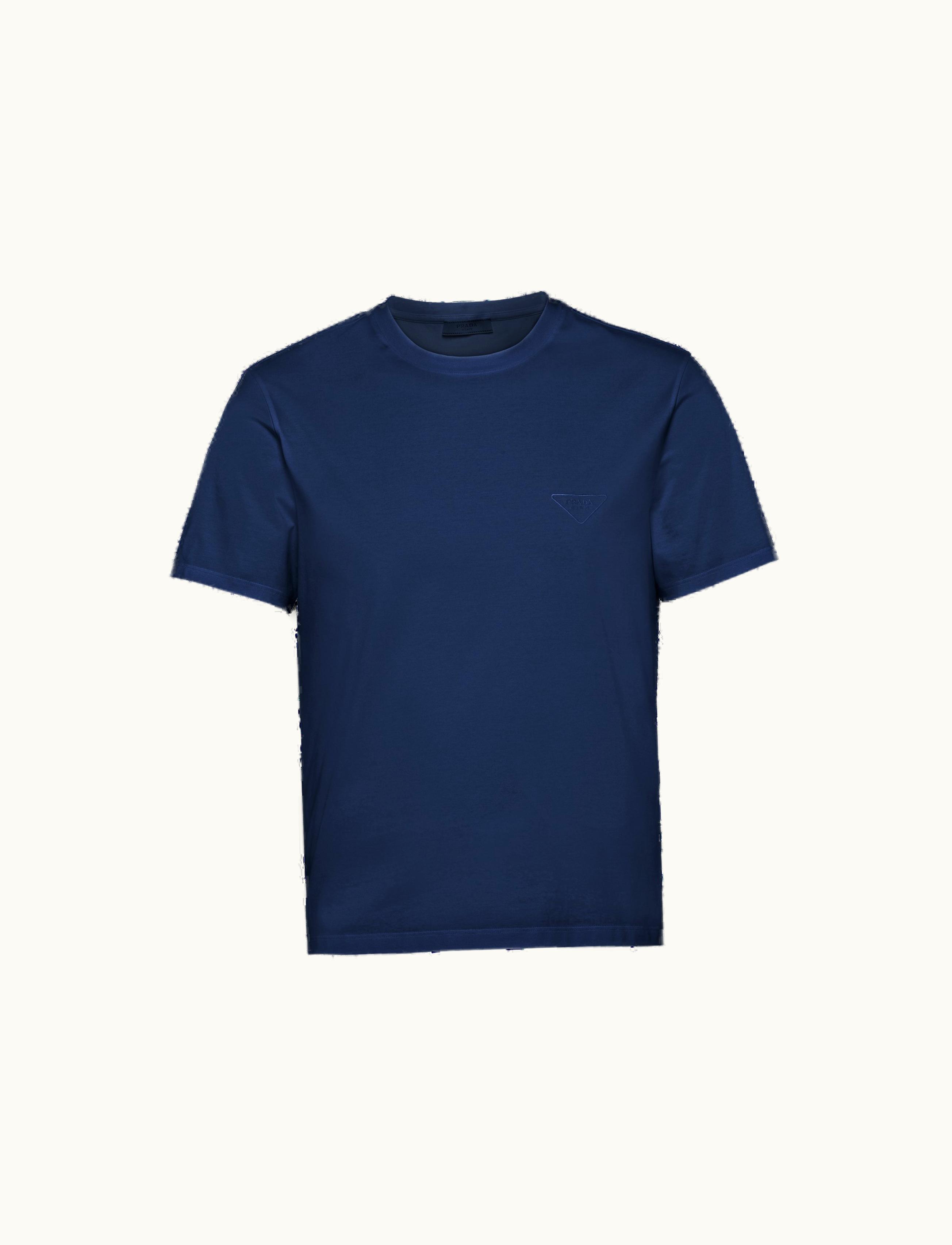 Prada Prada Navy Stretch Cotton T-shirt