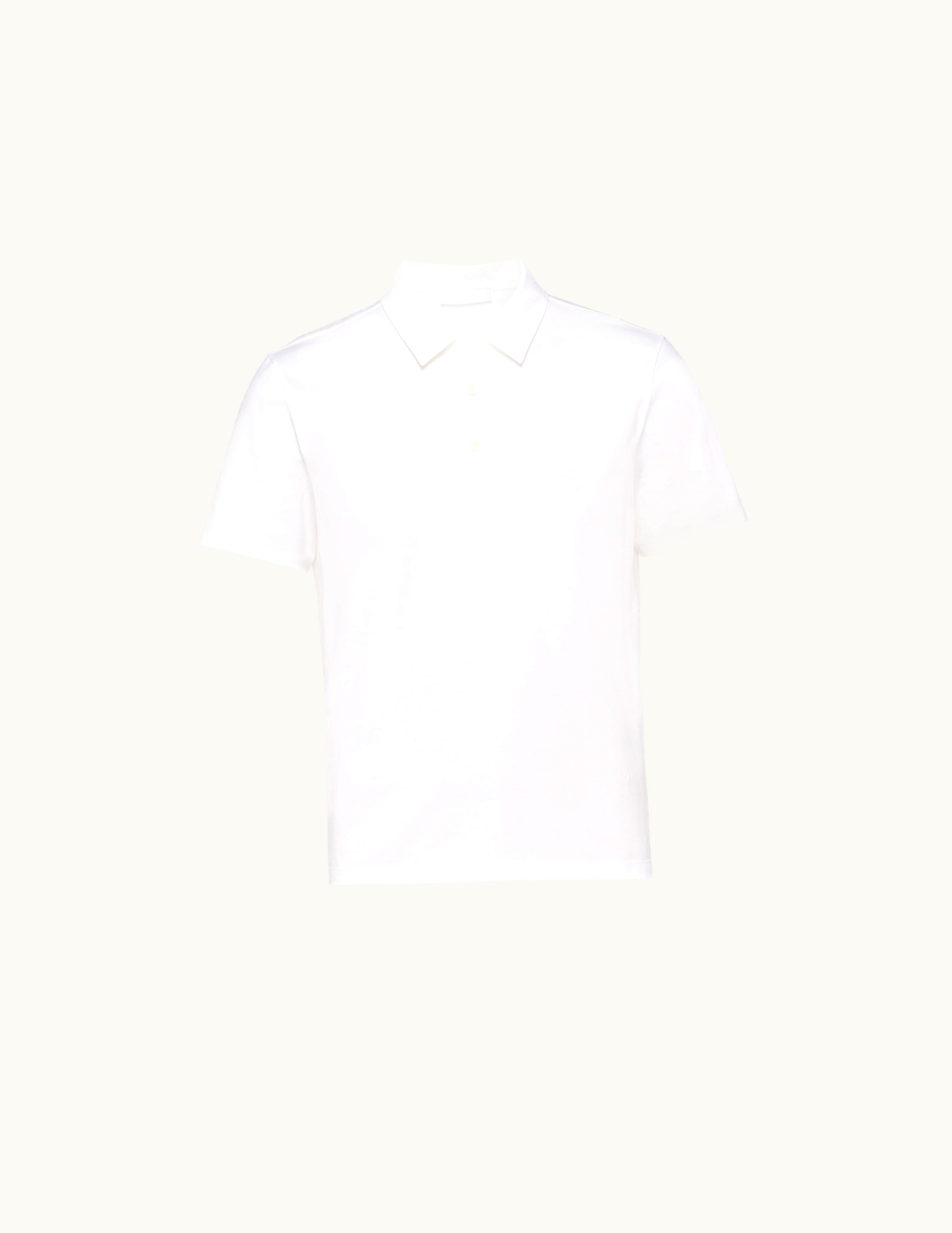 Prada Prada White Stretch Cotton Polo Shirt