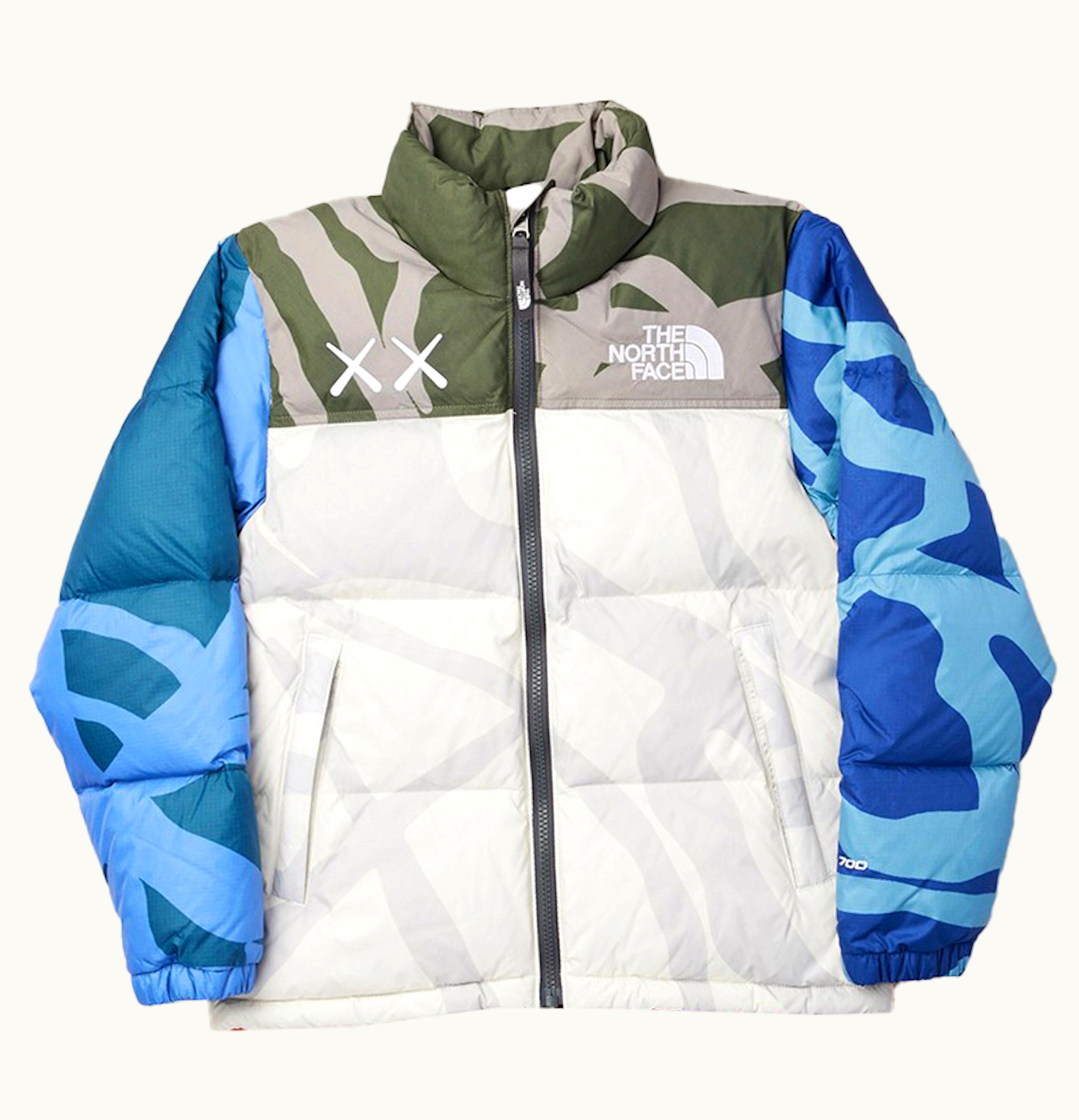 KAWS KAWS x The North Face Youth Nuptse Jacket White Green