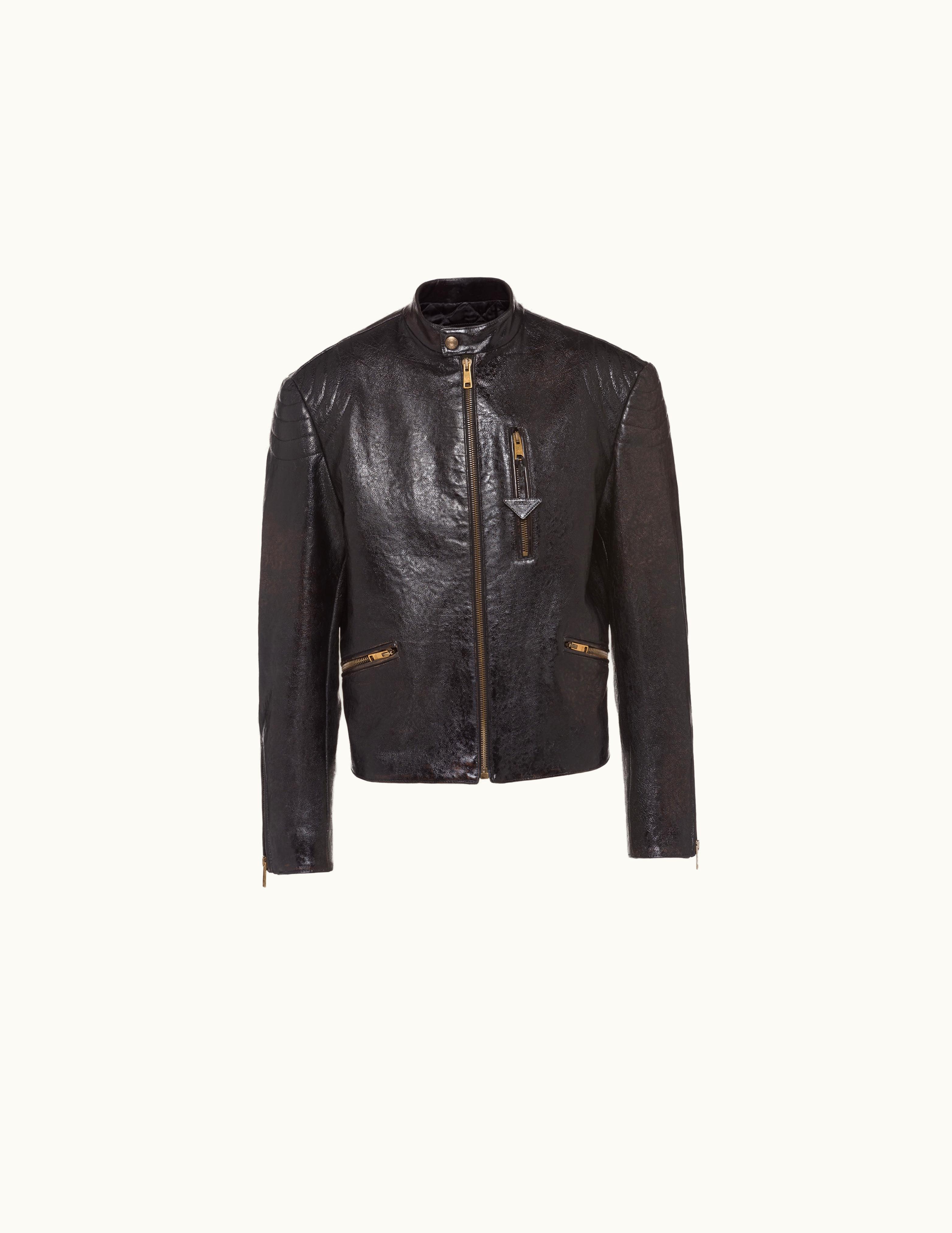 Prada Prada Black Leather Biker Jacket
