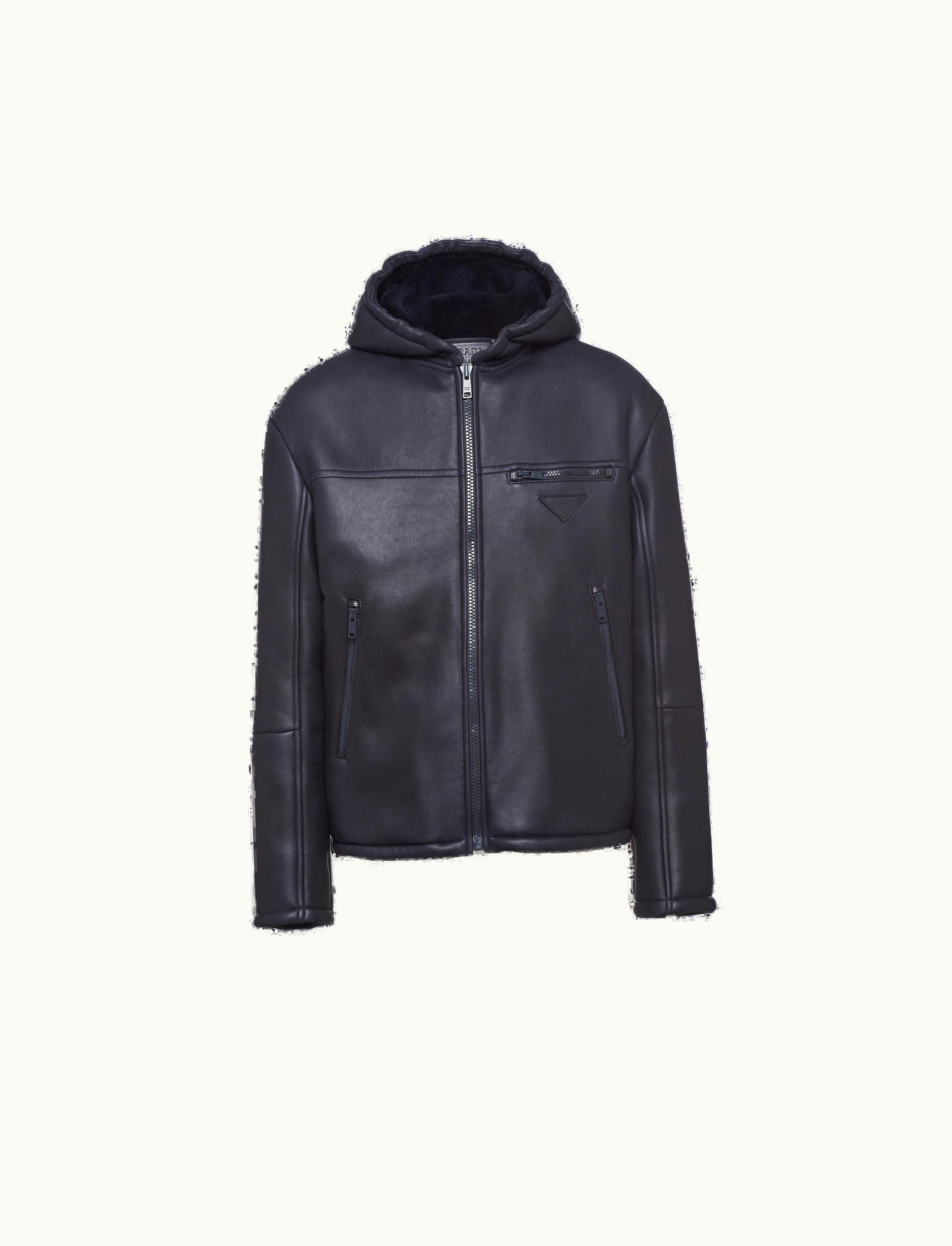 Prada Prada Navy Sheepskin Blouson Jacket
