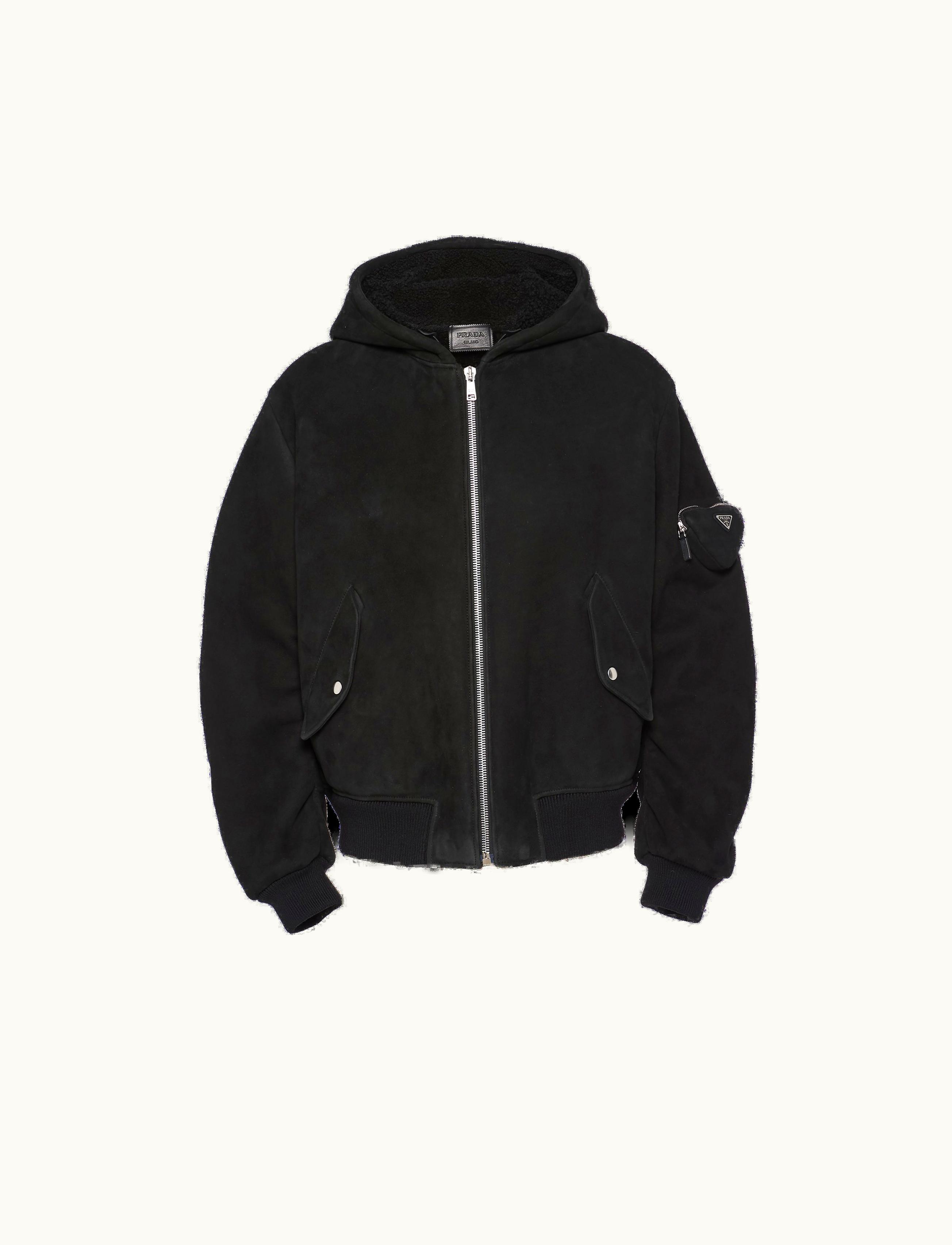 Prada Prada Black Shearling Bomber Jacket