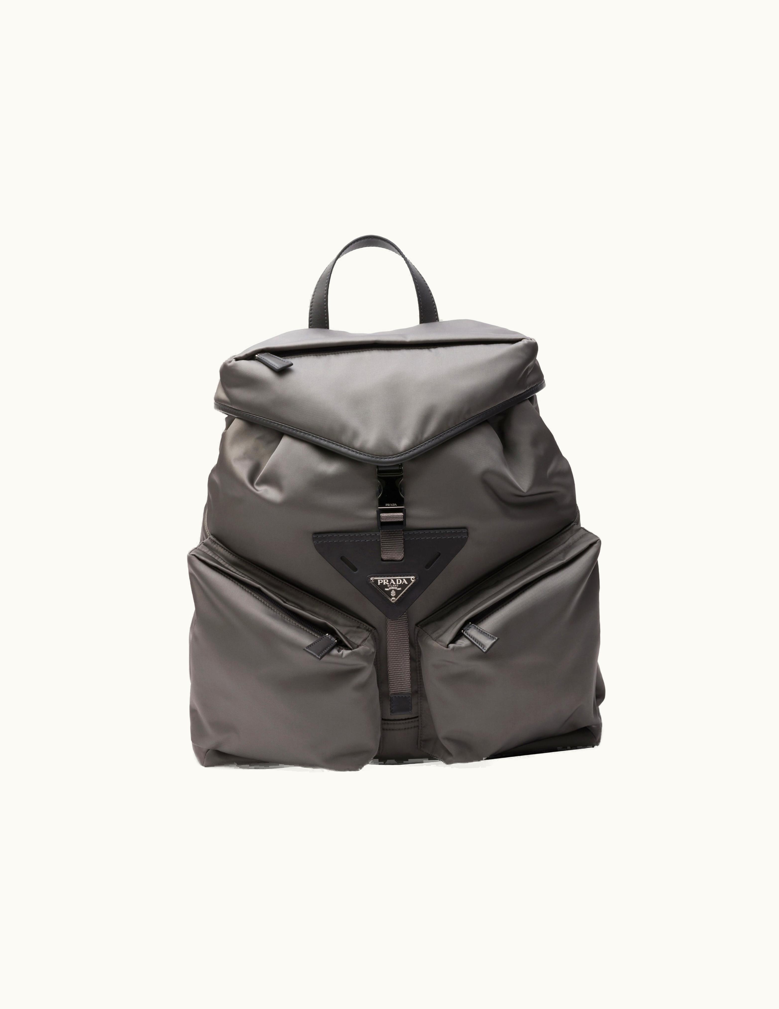 Prada Prada Iron Gray Re-nylon And Leather Backpack