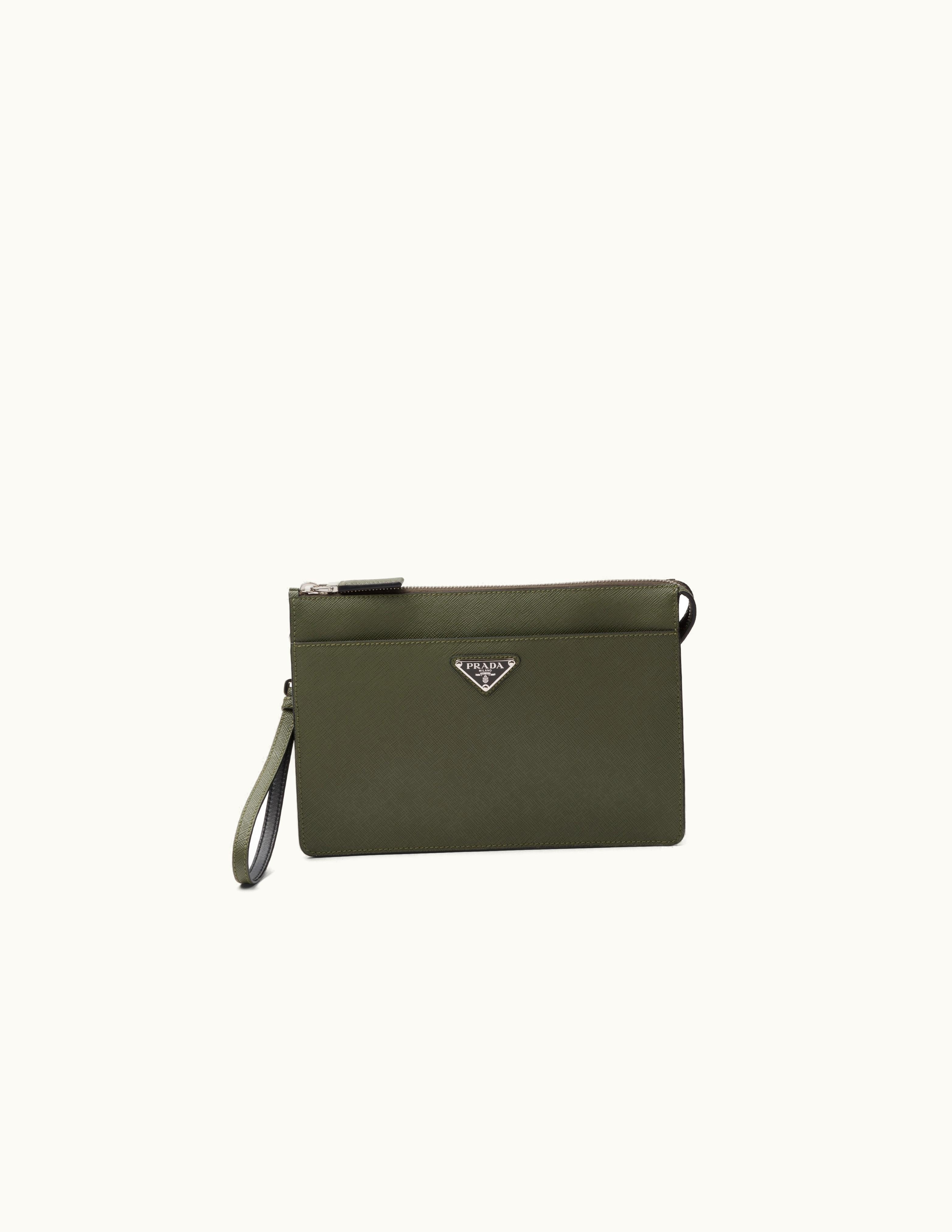 Prada Prada Loden Saffiano Leather Pouch