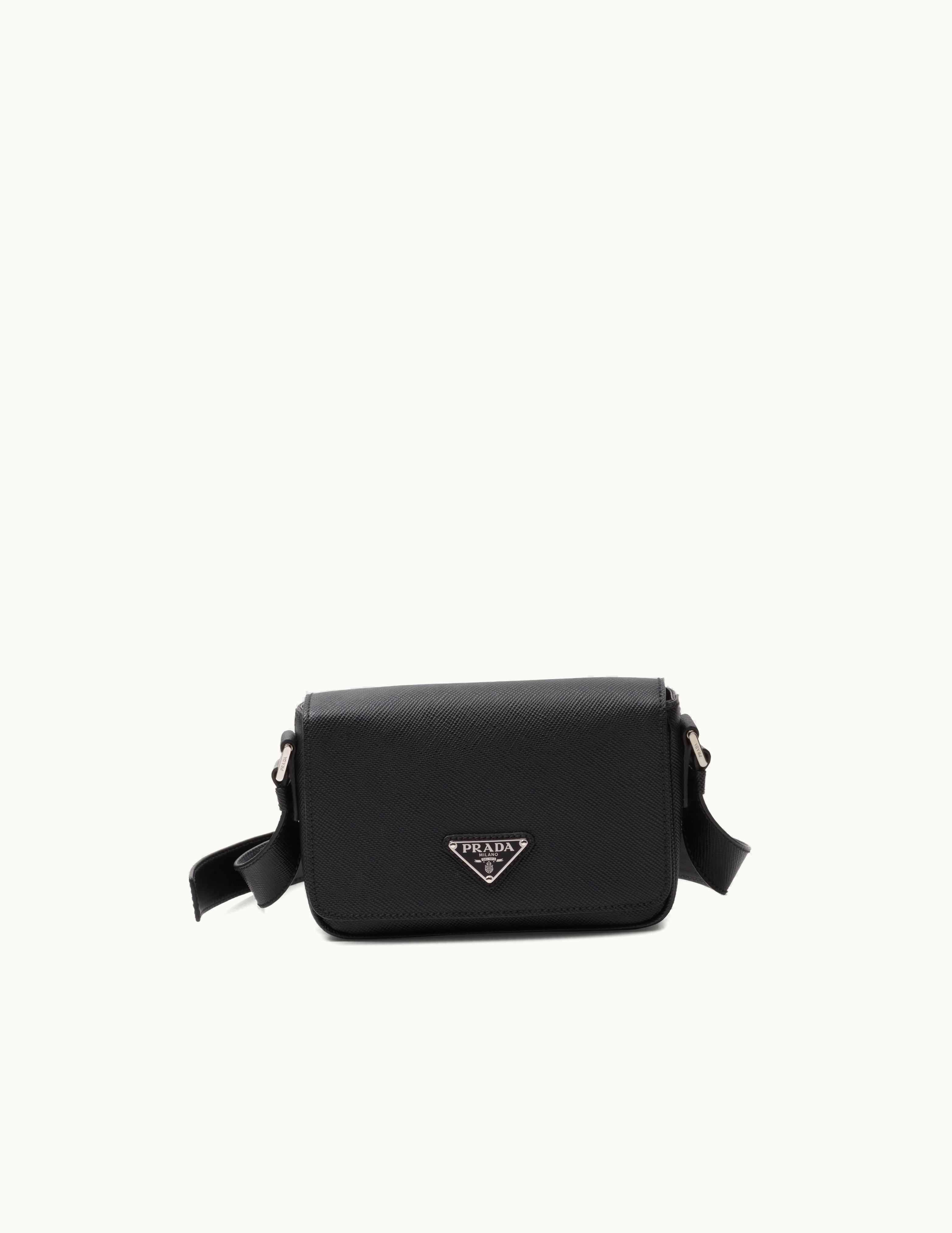 Prada Prada Saffiano Leather Shoulder Bag Black
