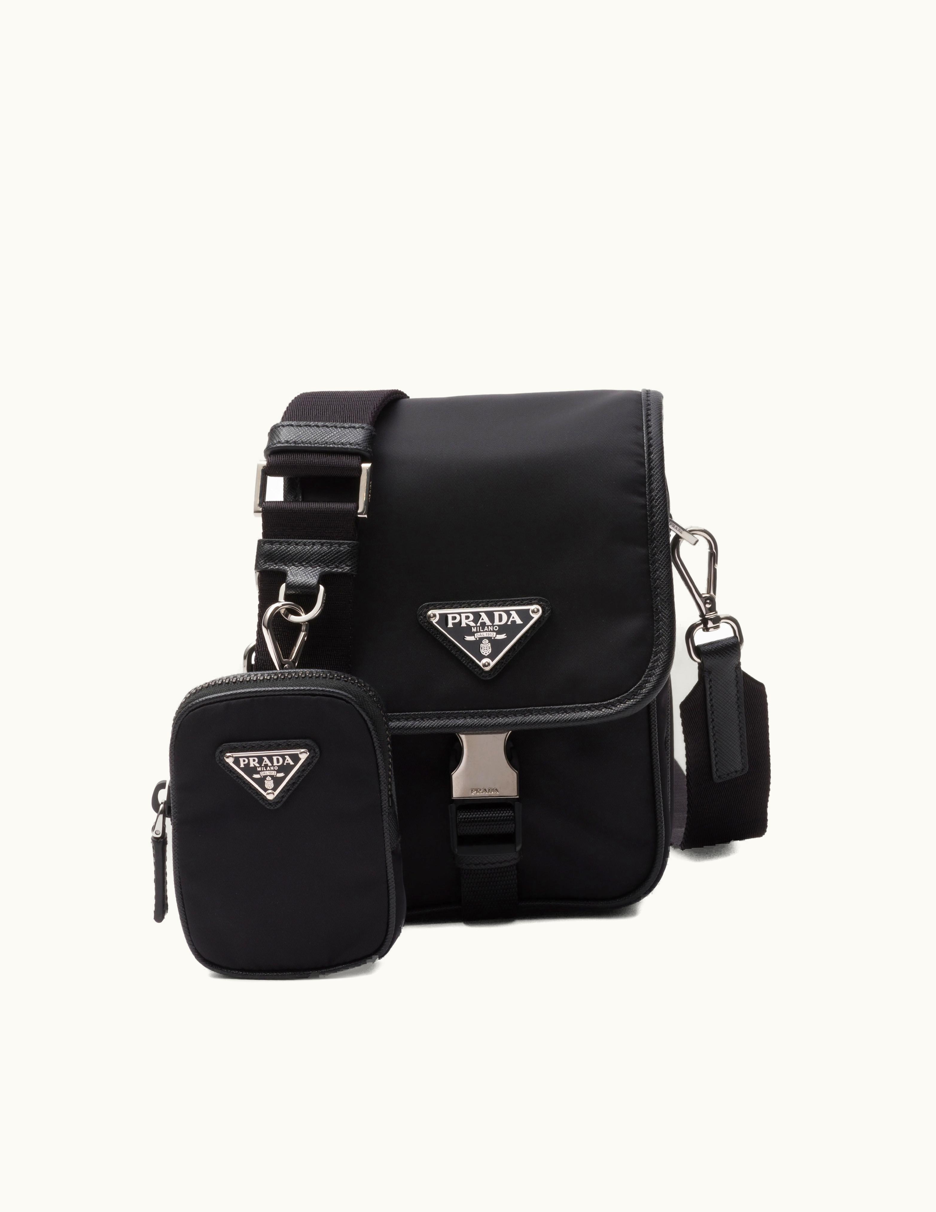 Prada Prada Black Re-nylon And Saffiano Leather Shoulder Bag 2VD043_2DMH_F0002_V_XOP