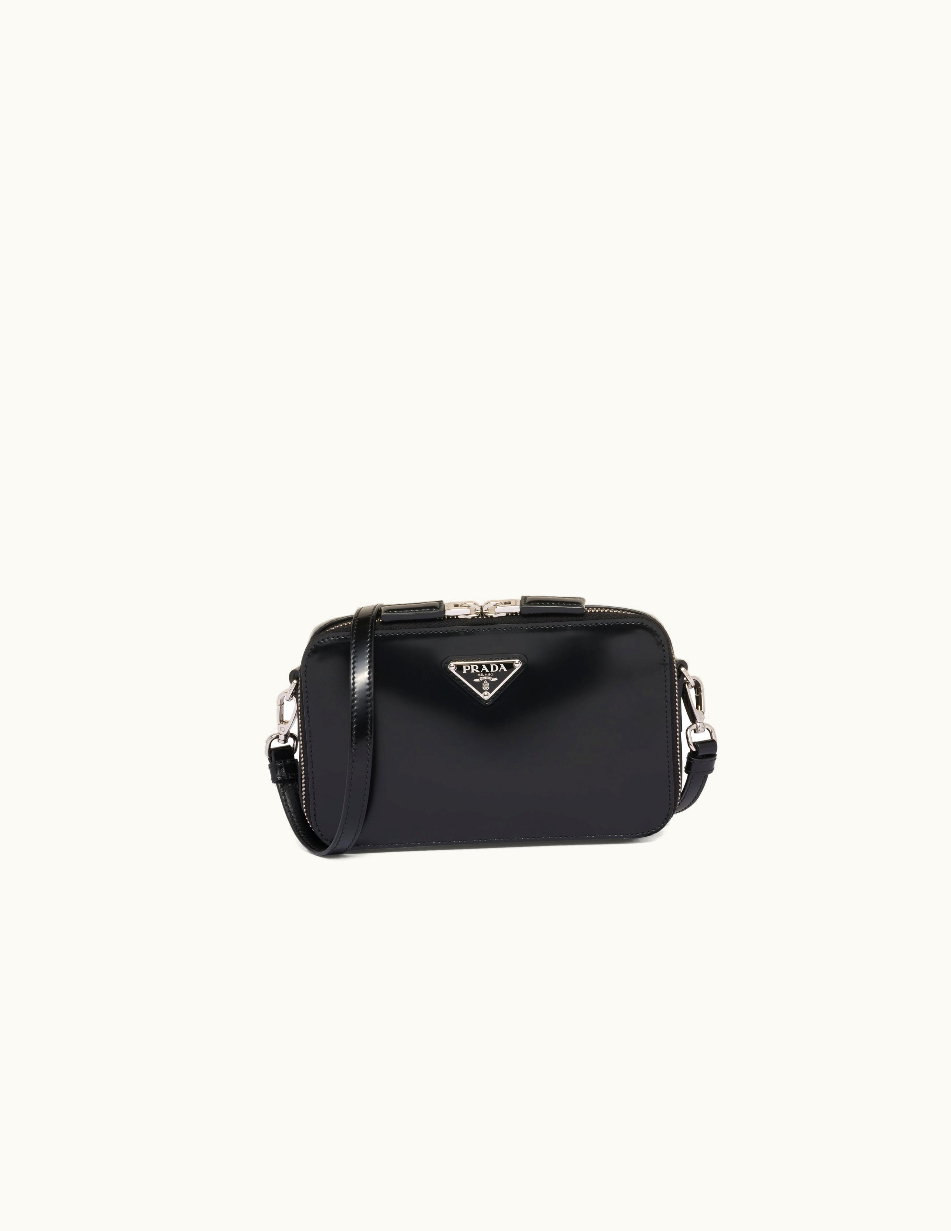 Prada Black Prada Brique Brushed Leather Bag