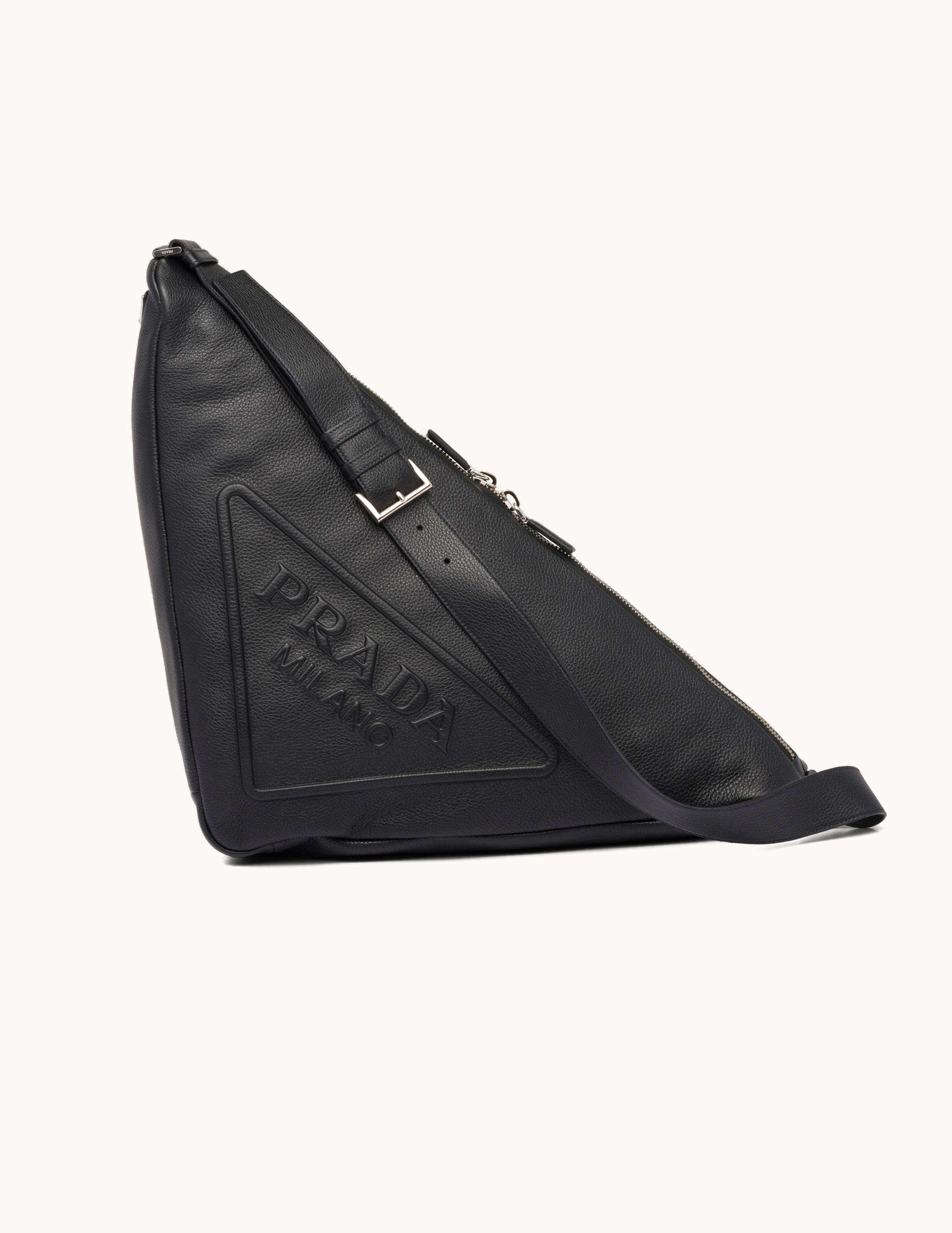 Prada Black Large Leather Prada Triangle Bag