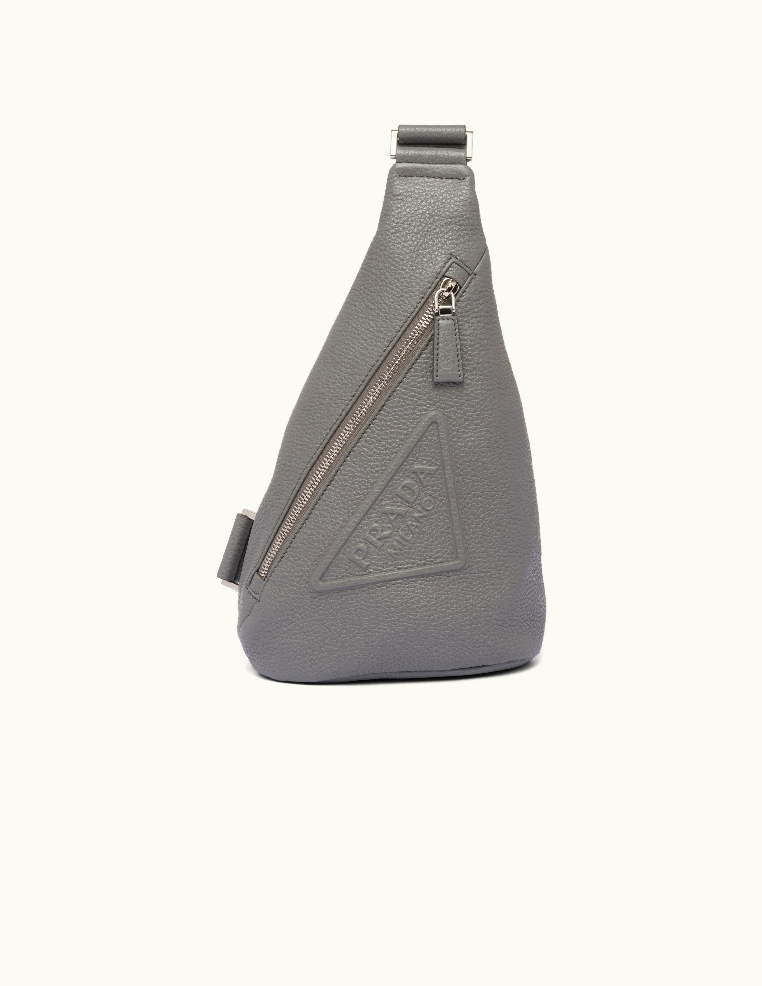 Prada Marble Gray Prada Cross Leather Bag