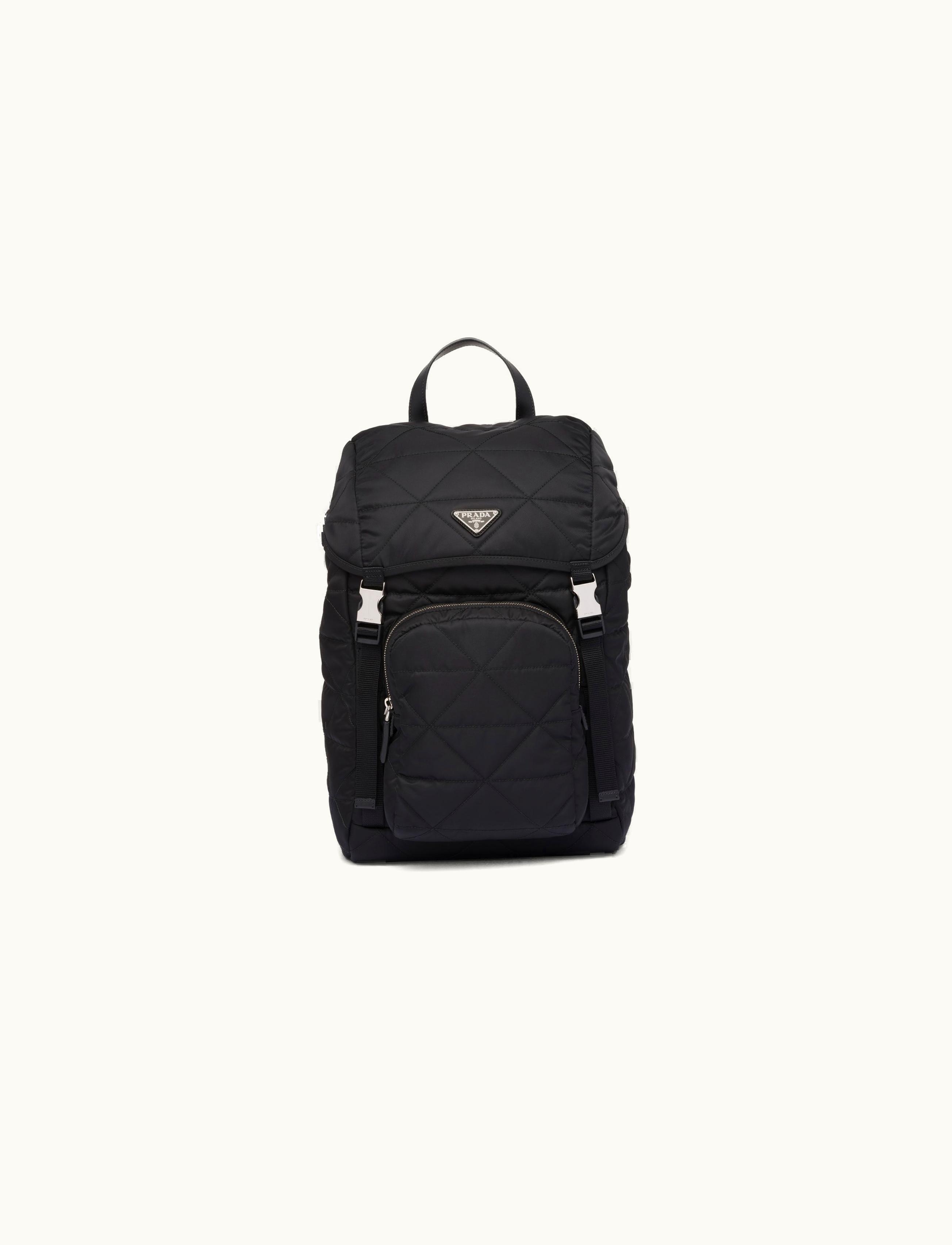 Prada Prada Black Re-nylon Backpack With Topstitching