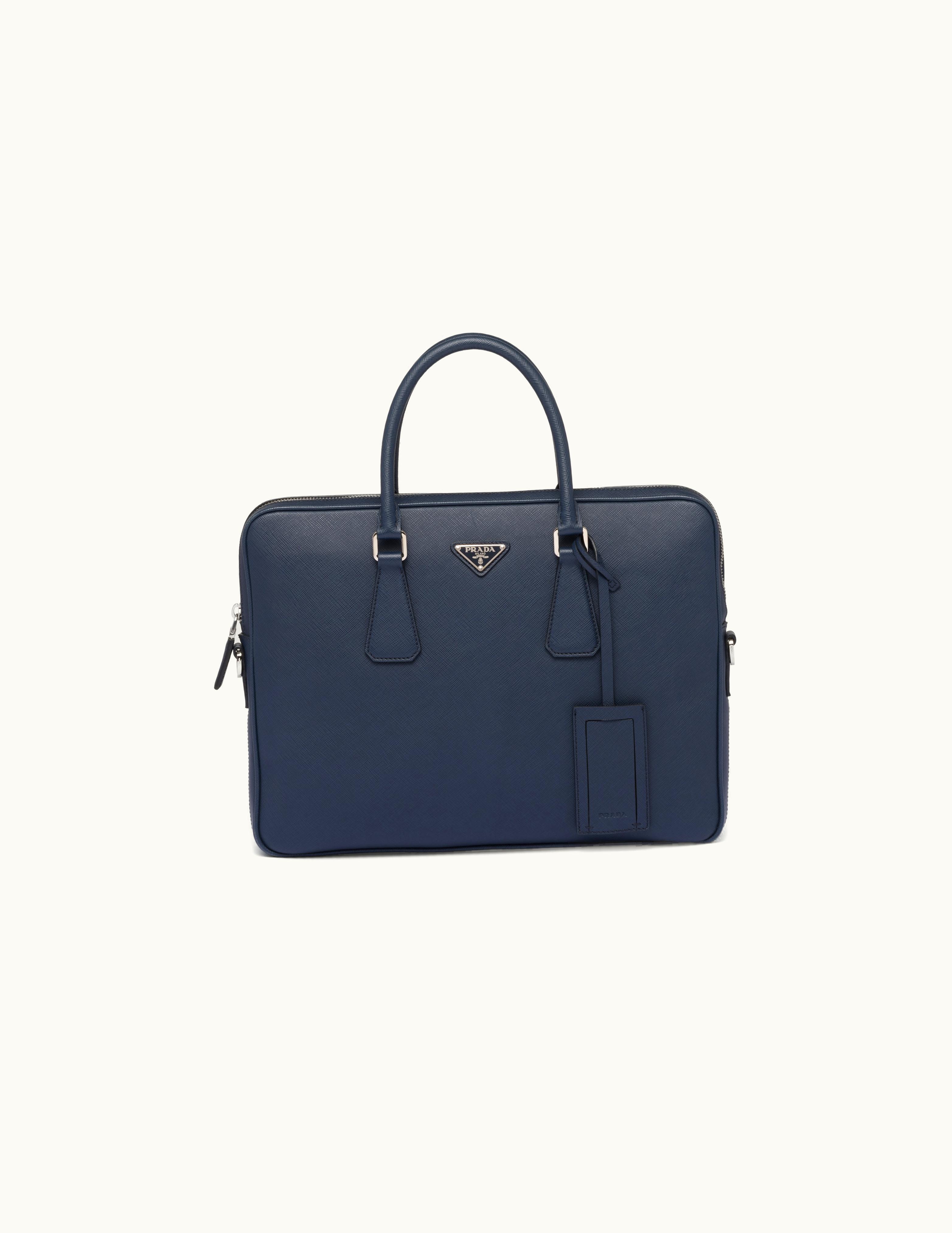 Prada Prada Saffiano Leather Work Tote Baltic Blue