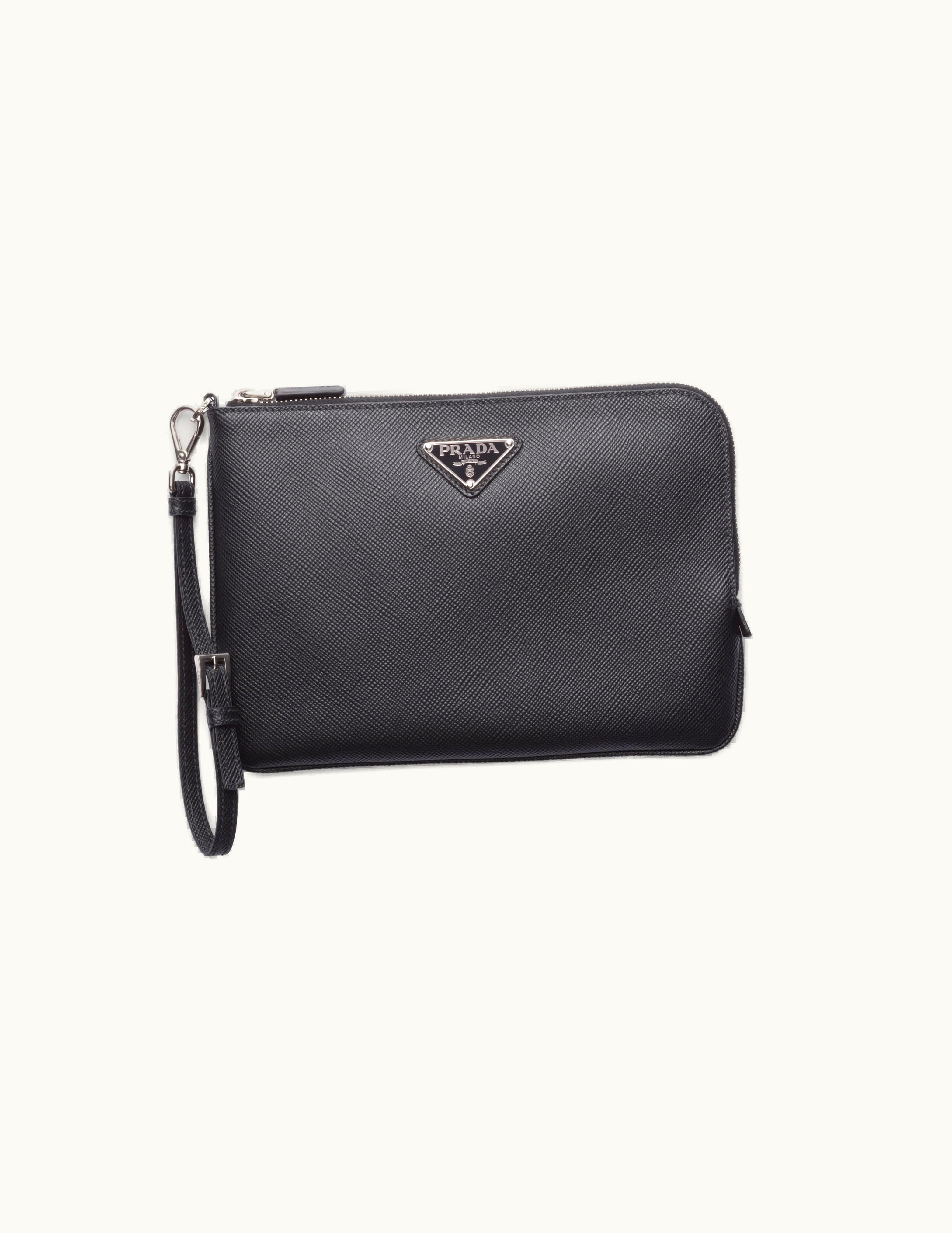 Prada Prada Black Small Saffiano Leather Pouch