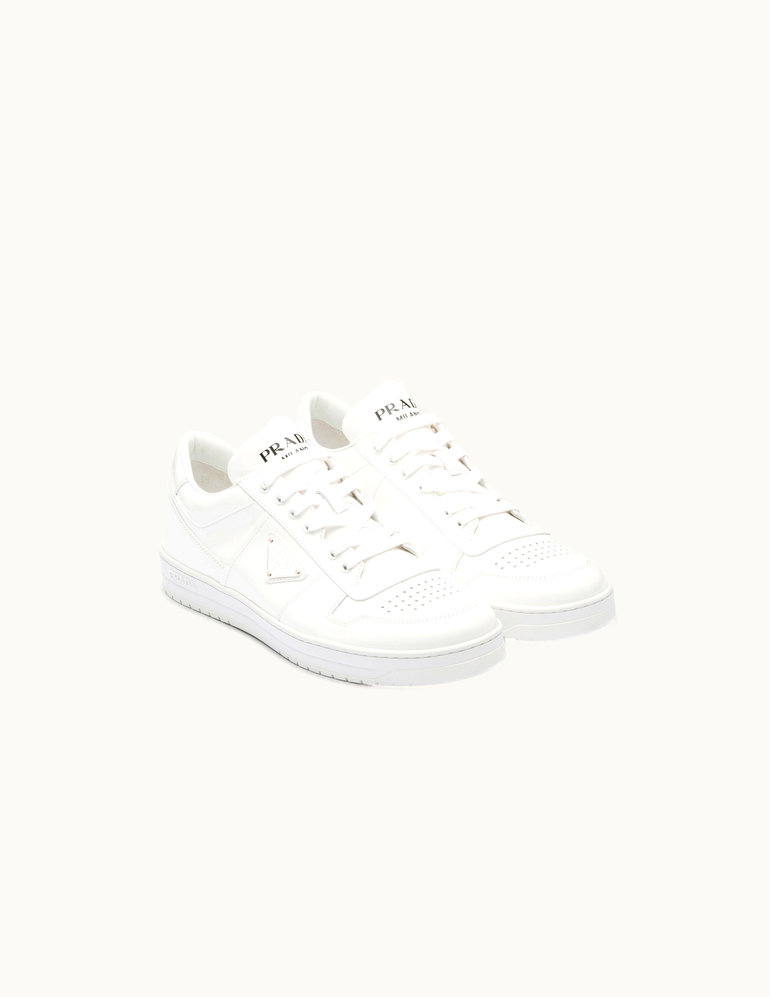 Prada Prada White Downtown Patent Leather Sneakers