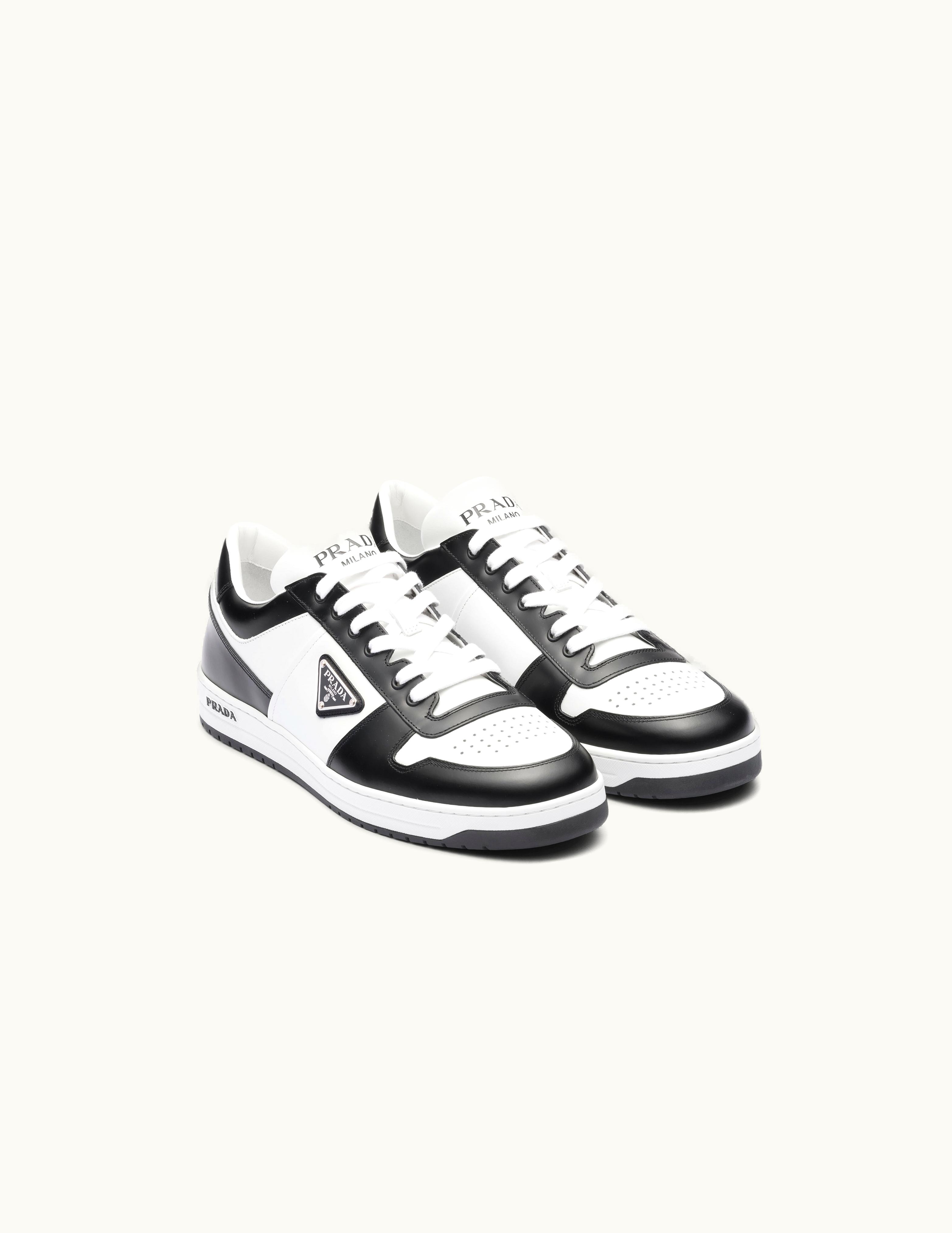 Prada Prada White / Black Downtown Leather Sneakers