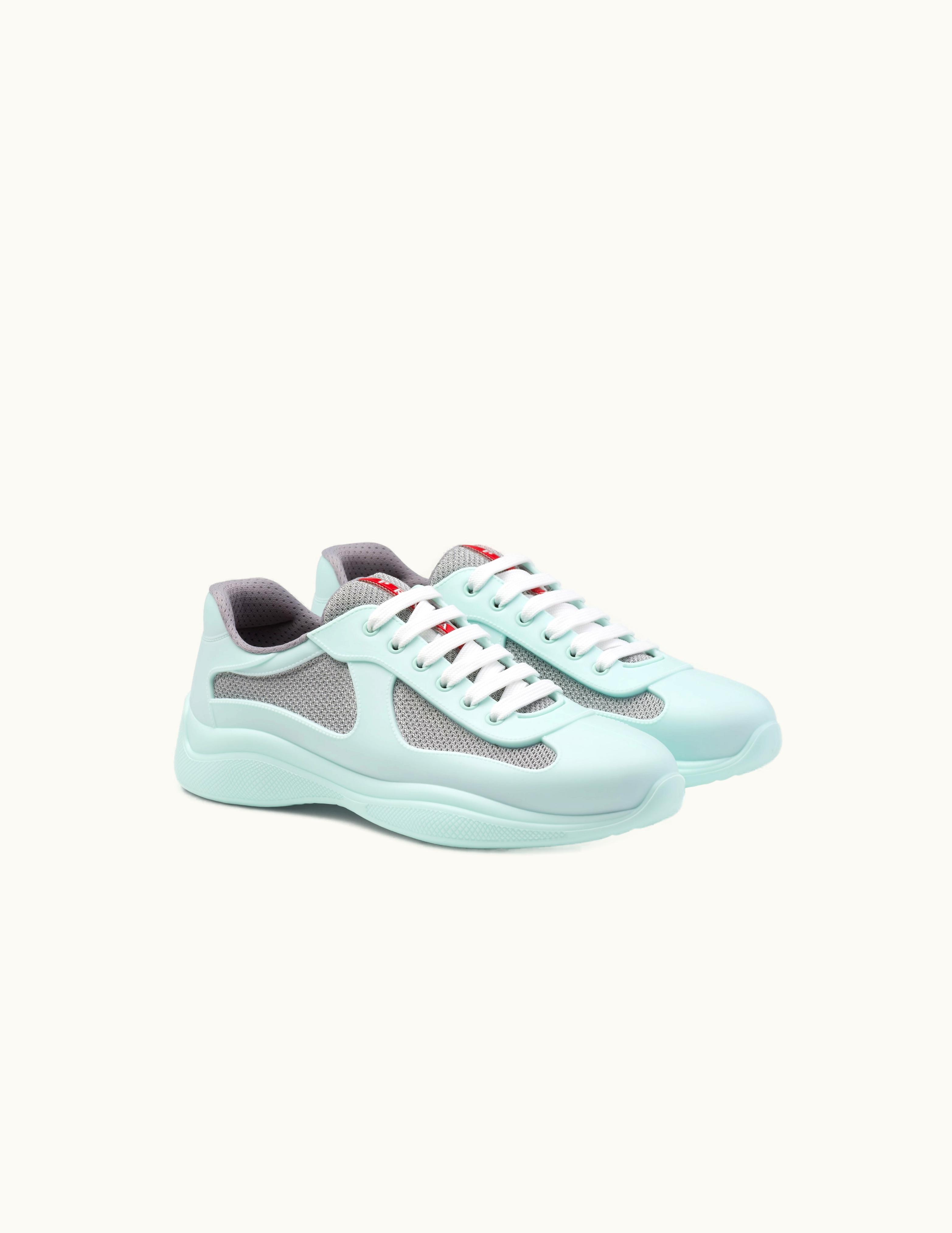 Prada Glass Prada America's Cup Soft Rubber And Bike Fabric Sneakers