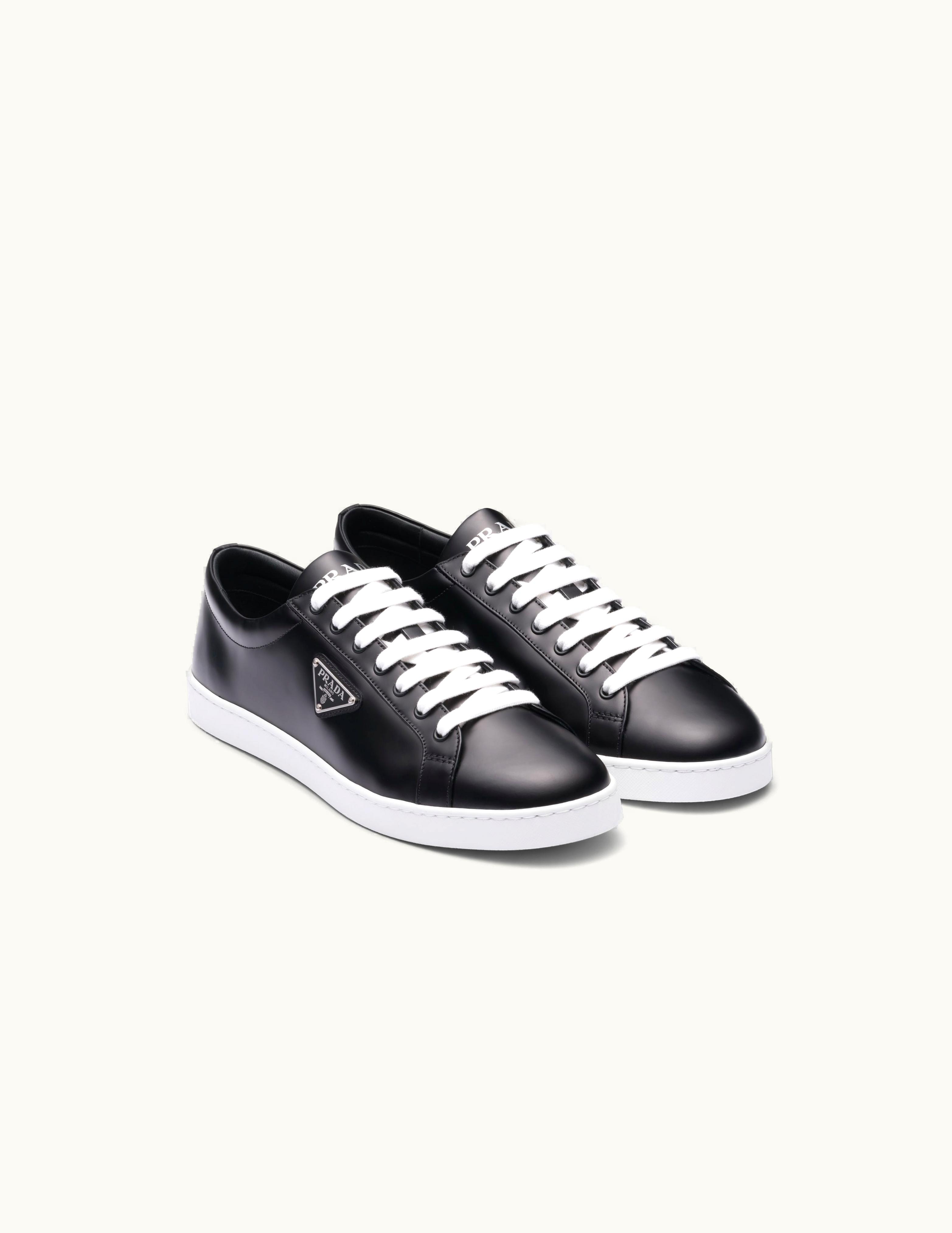 Prada Prada Black Brushed Leather Sneakers