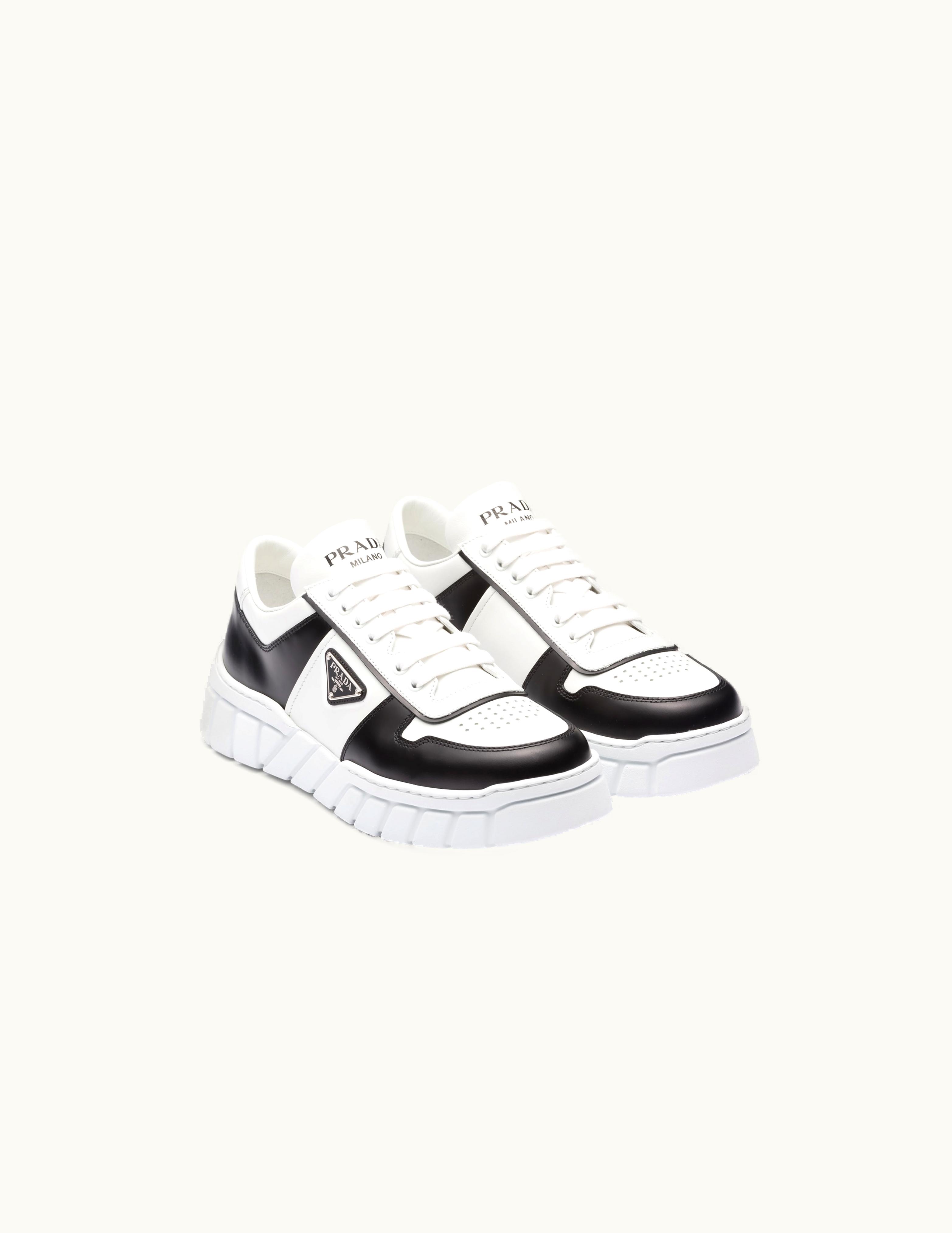 Prada Prada White / Black Leather Sneakers