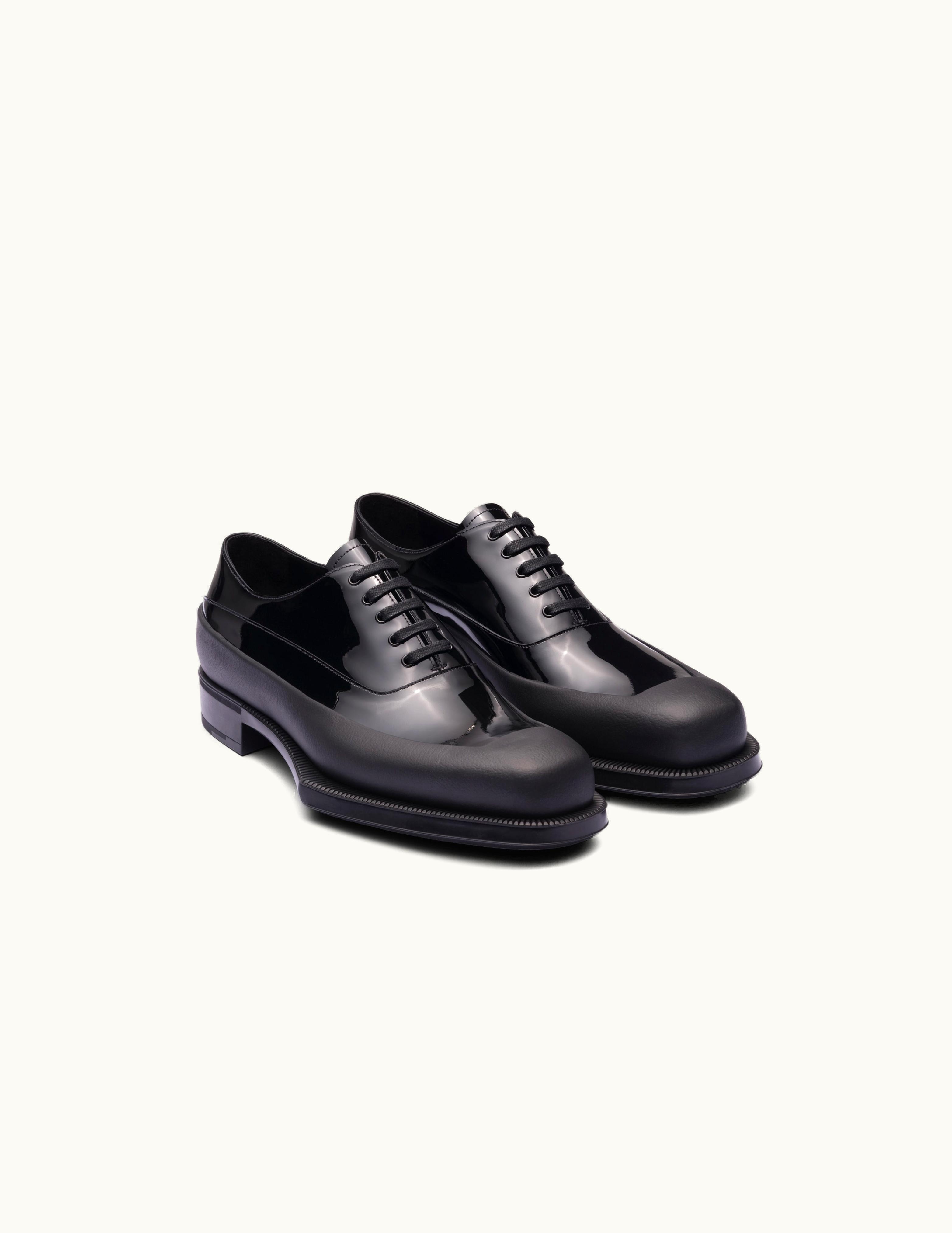 Prada Prada Black Patent Leather Derby Shoes