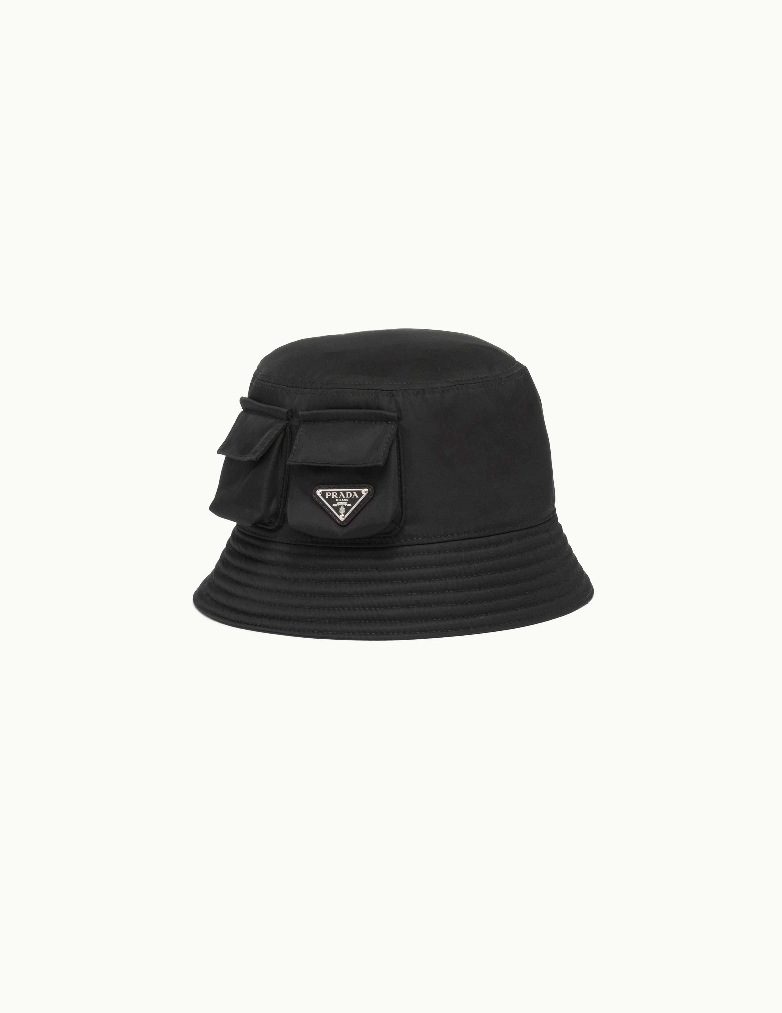 Prada Prada Triangular Logo Enameled Metal Bucket Hat