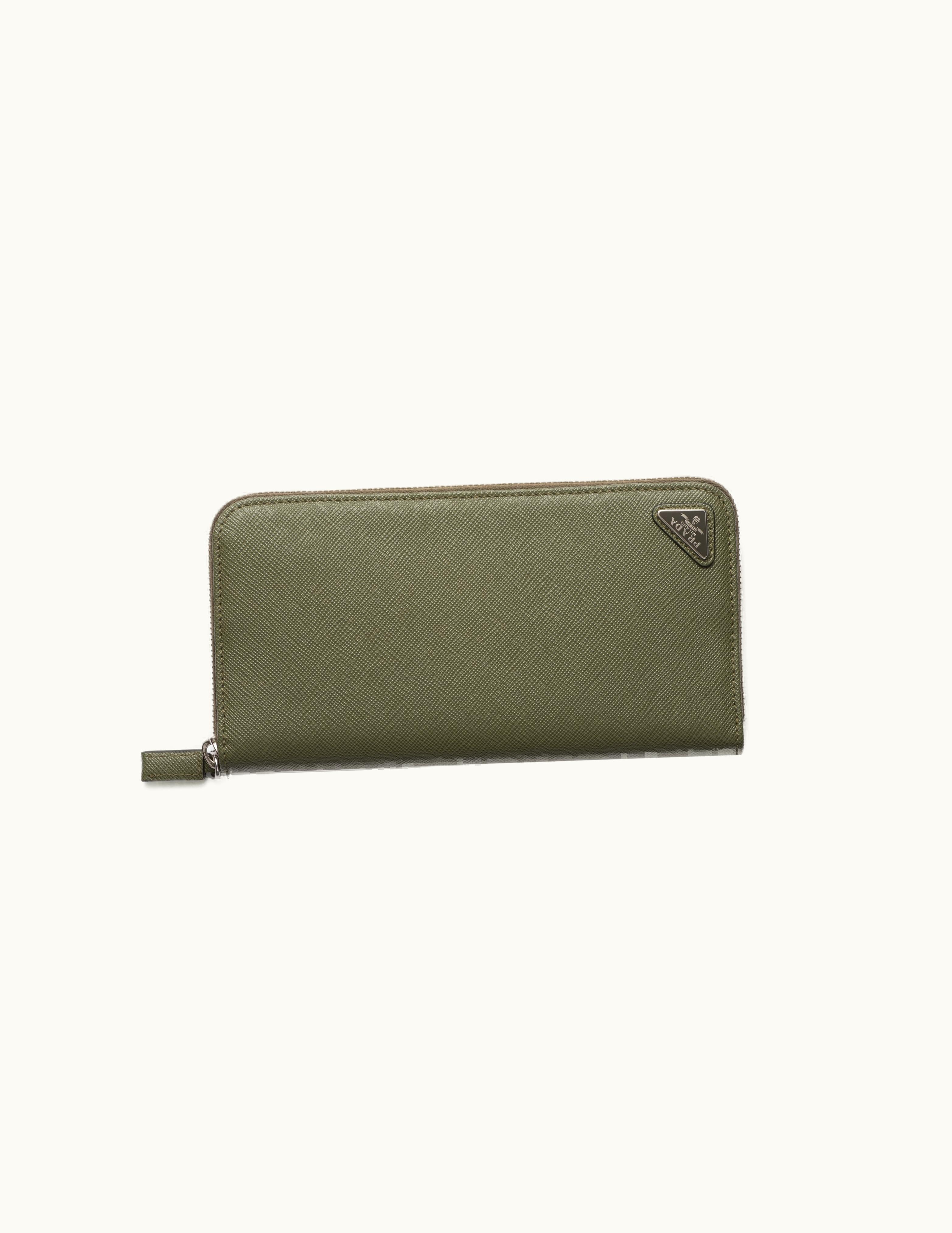 Prada Prada Loden Green Saffiano Wallet