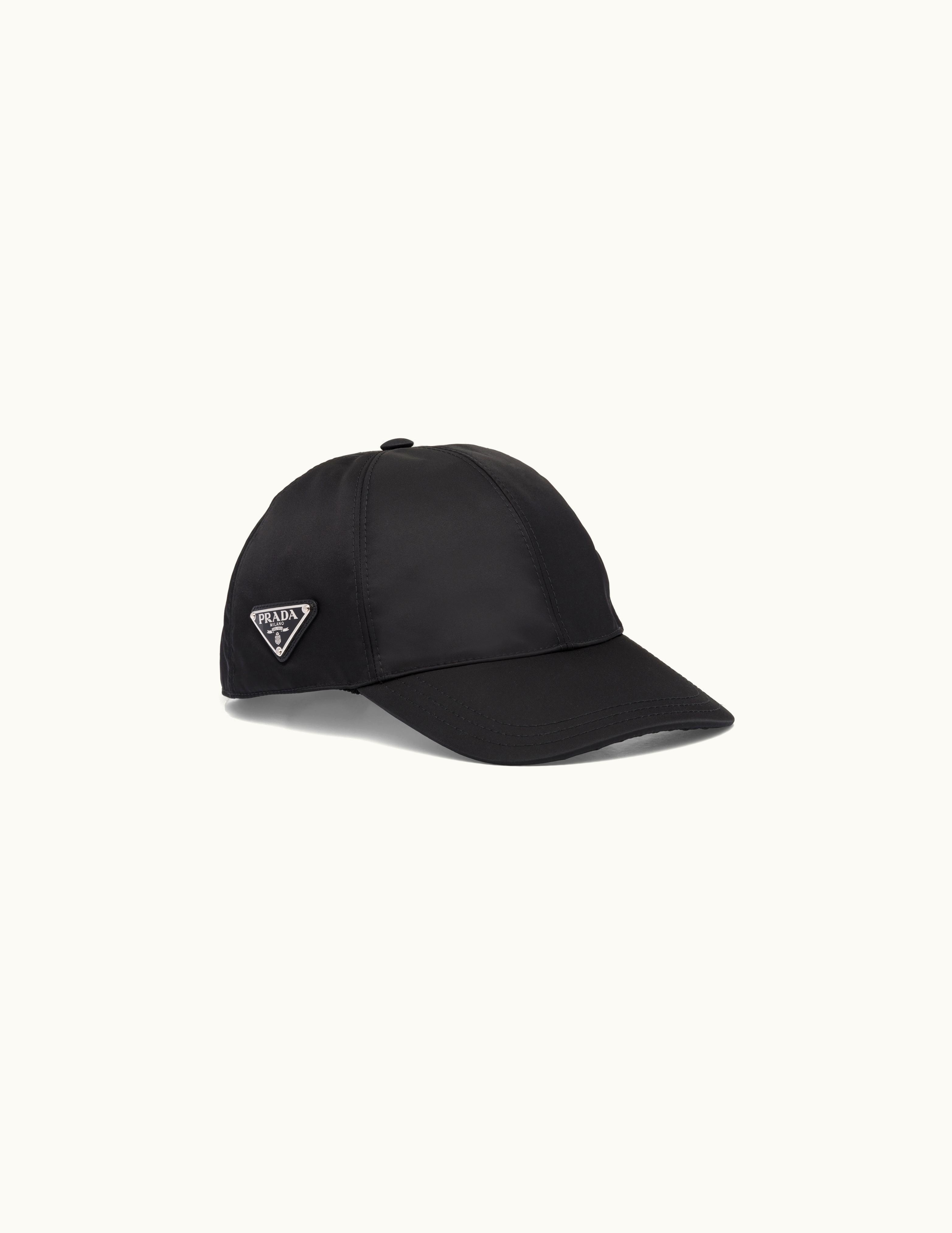 Prada Prada Classic Triangle Metal Logo Baseball Cap Black