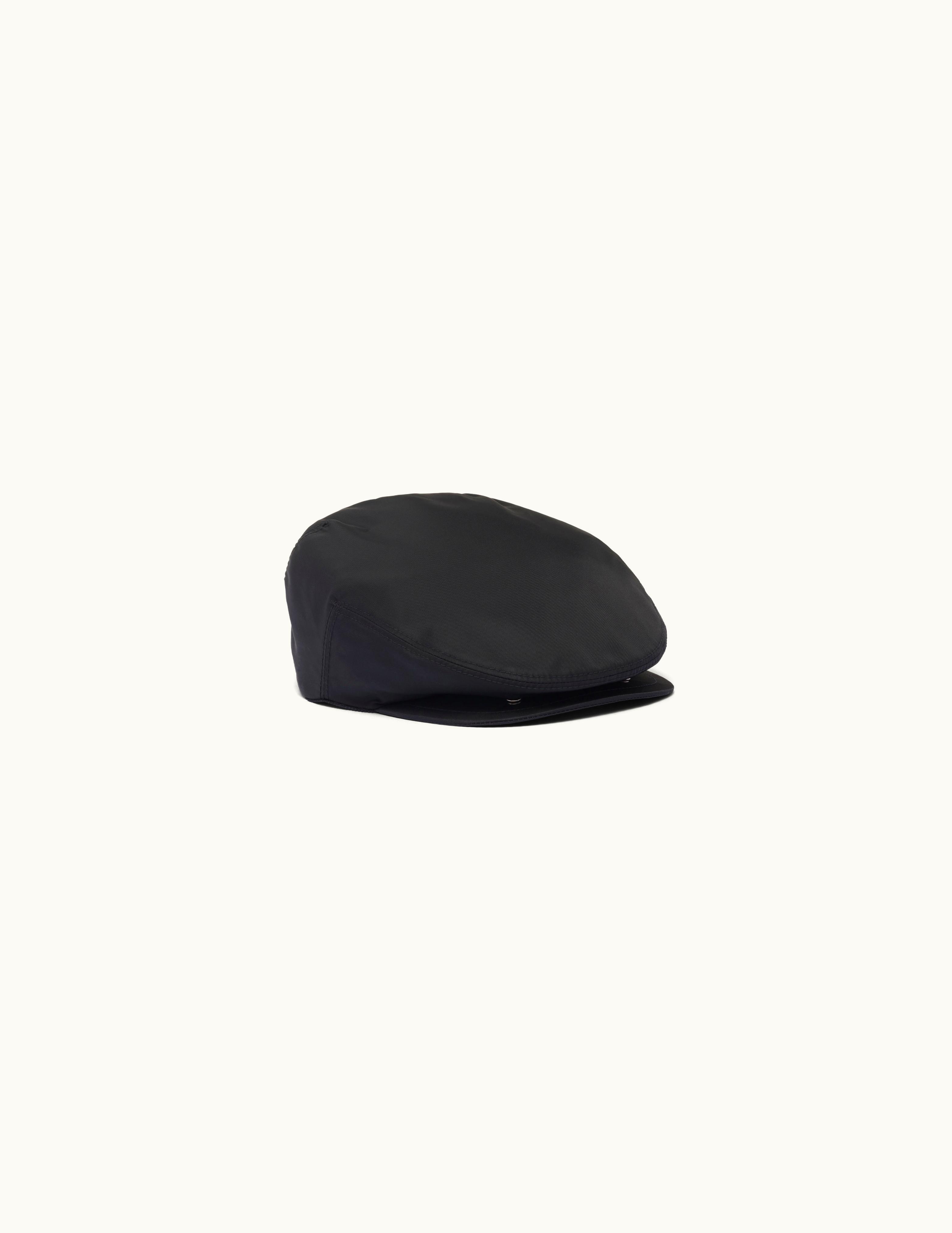 Prada Prada Triangle Logo Cotton-lined Re-nylon Hat Black