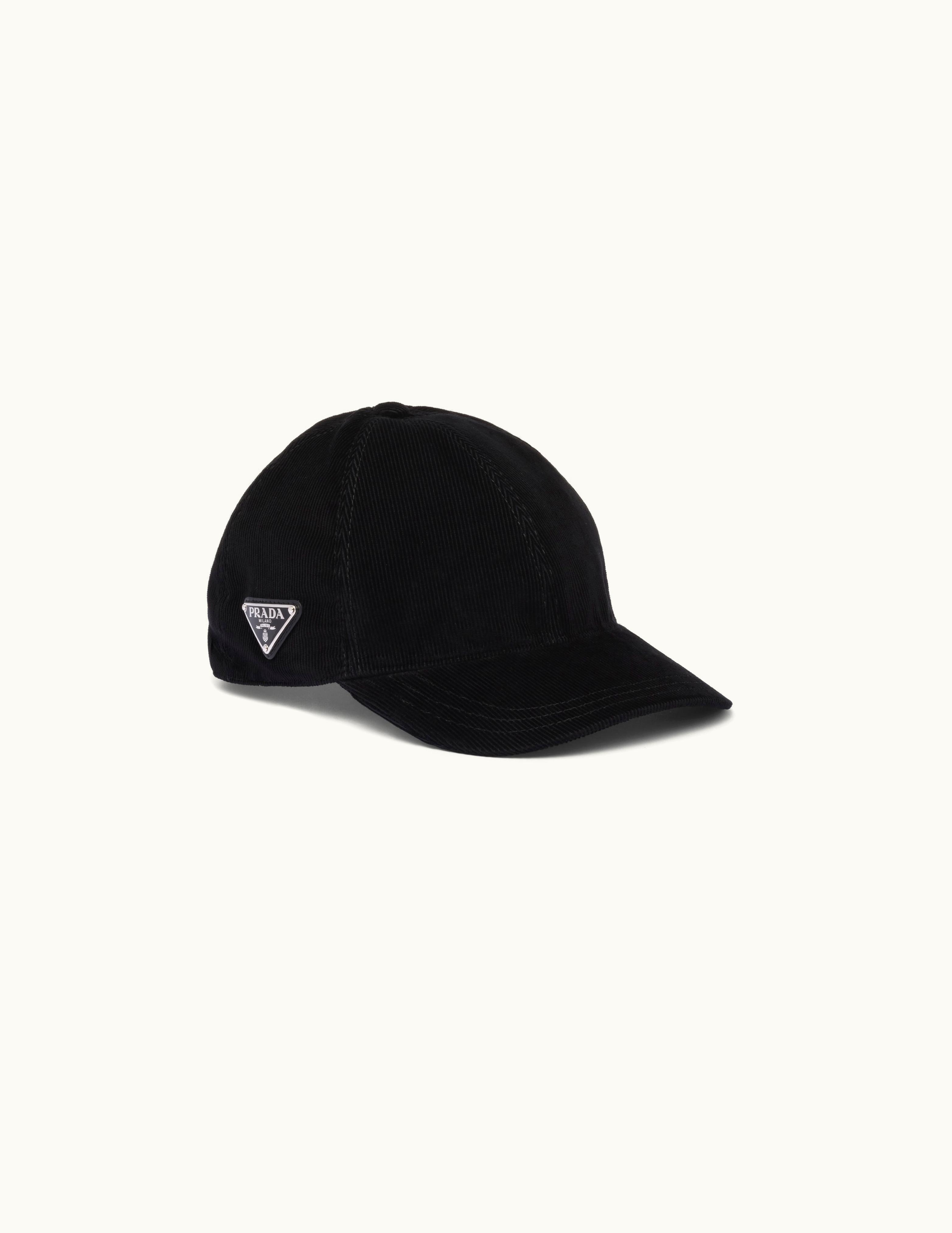 Prada Prada Black Corduroy Baseball Cap