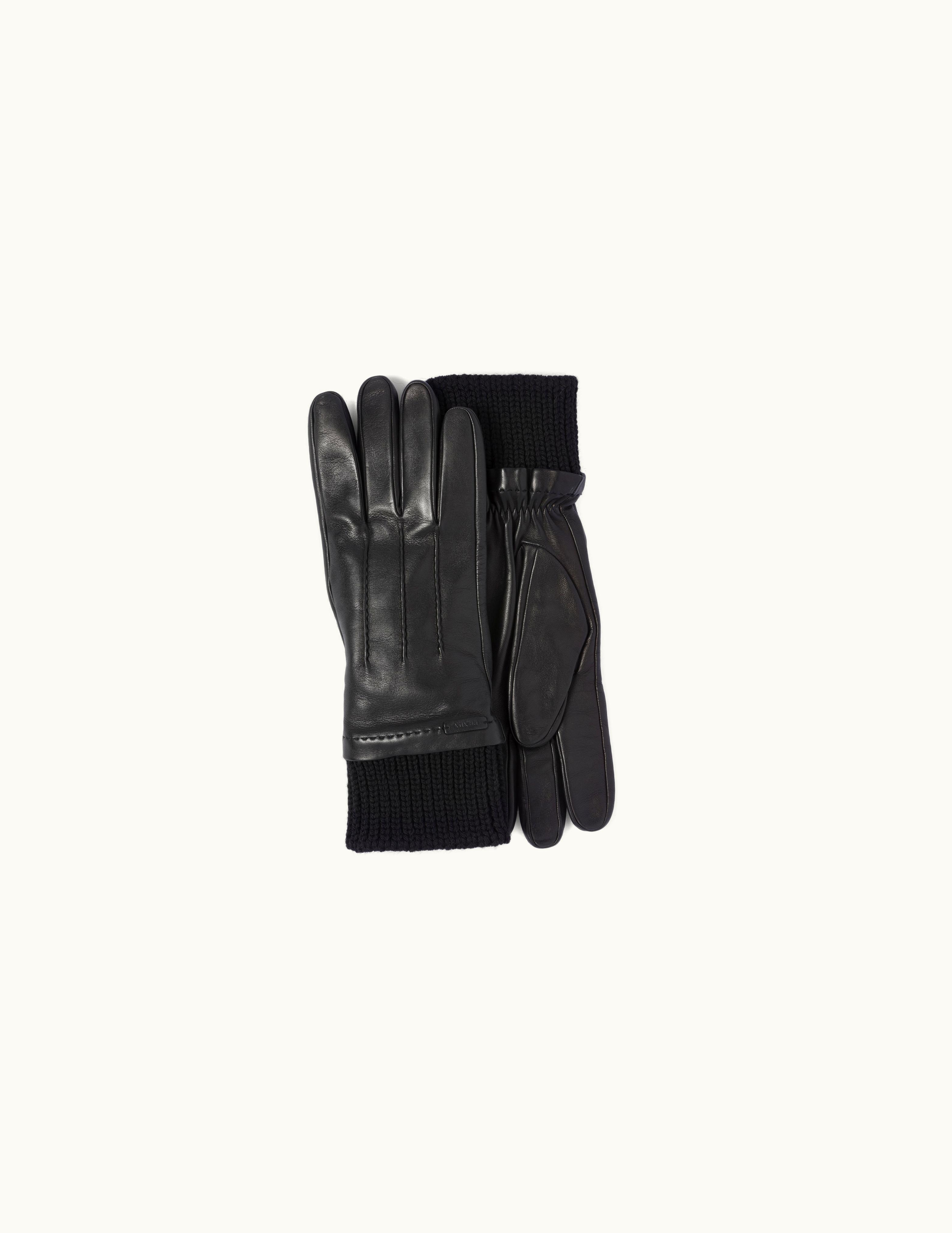 Prada Prada Black Leather Gloves 2GG007_038_F0002
