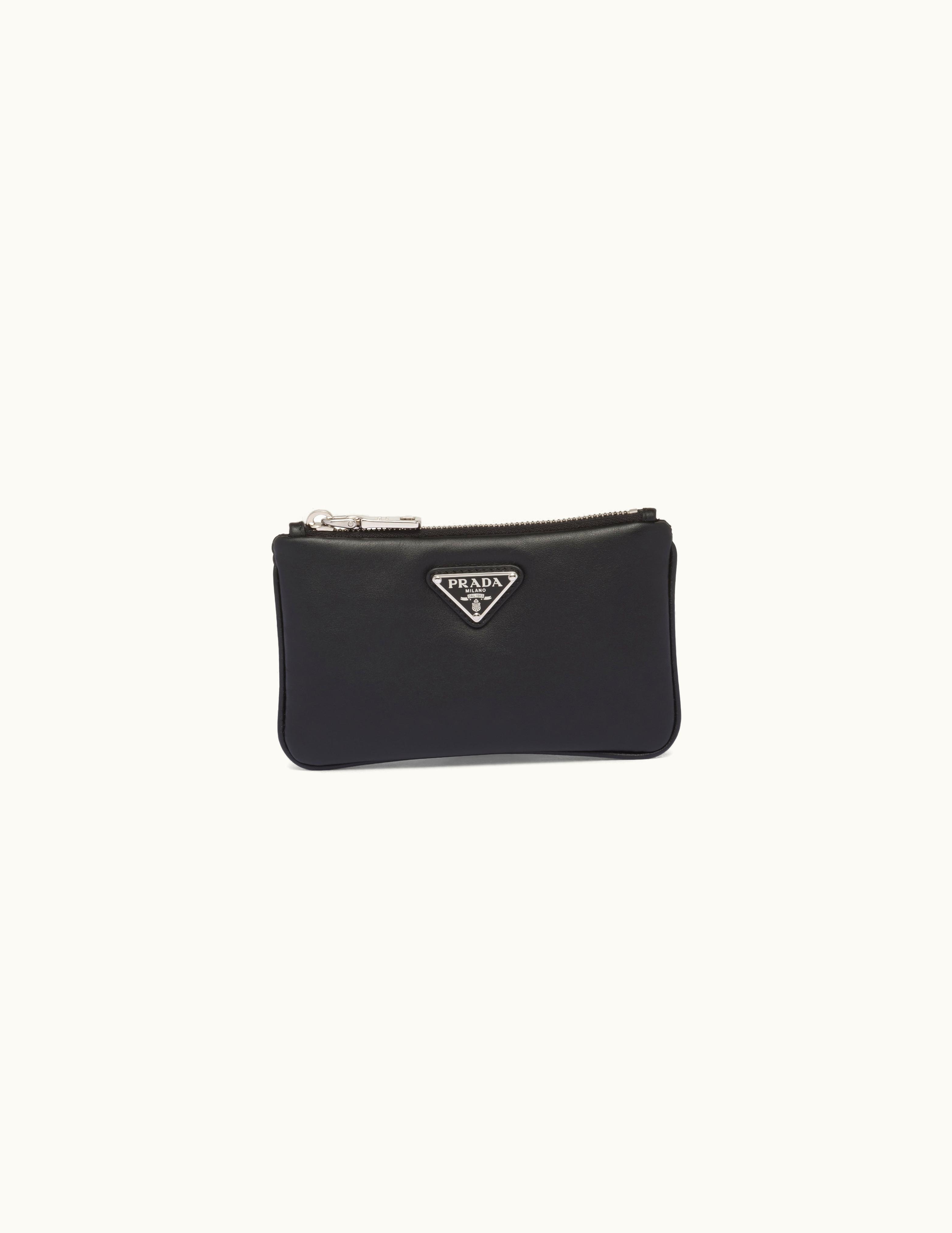 Prada Prada Triangle Logo Re-Nylon Pouch Black