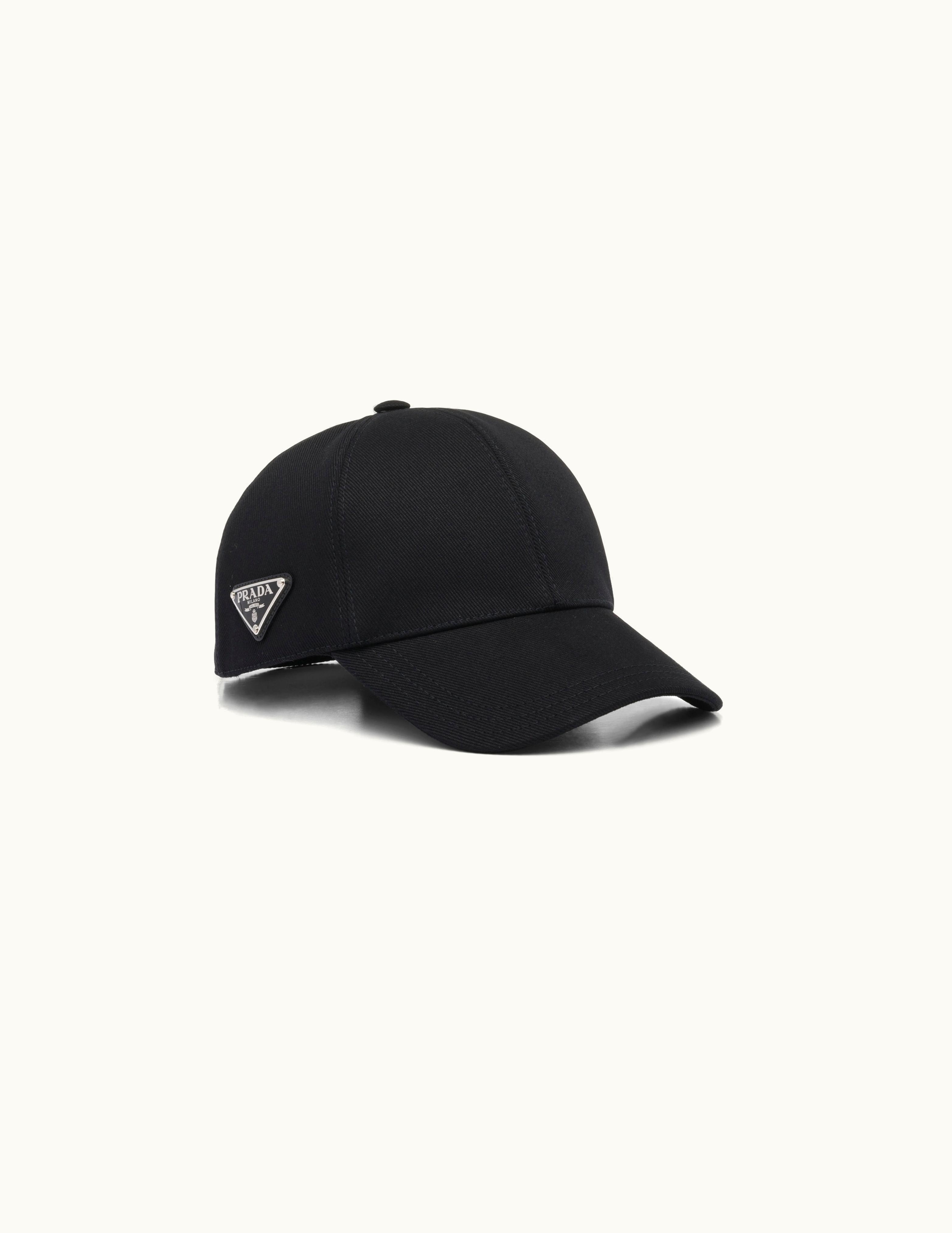 Prada Prada Triangle Metal Logo Baseball Cap Black