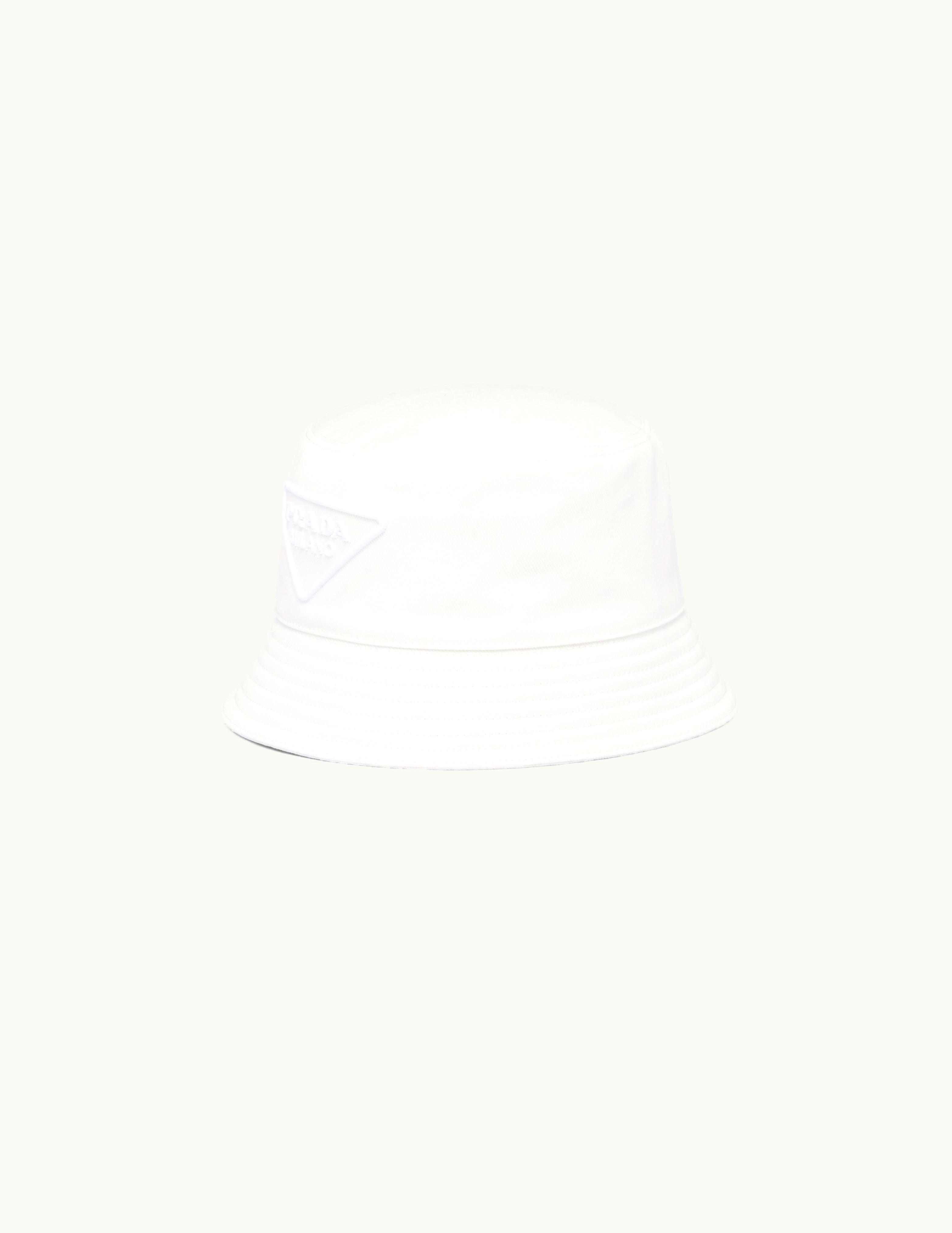 Prada Prada Triangle Emblem White Drill Bucket Hat