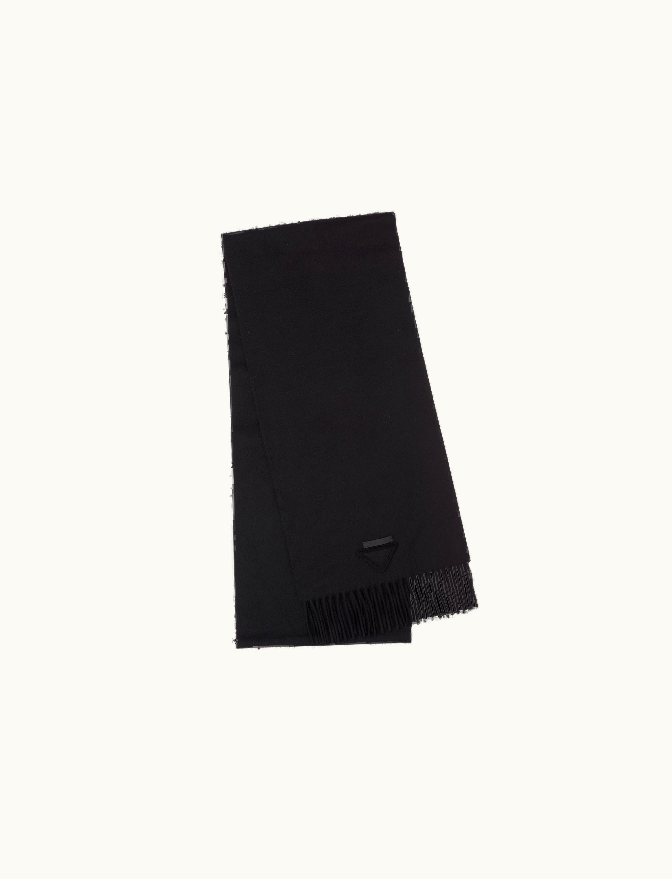Prada Prada Black Solid Color Cashmere Scarf