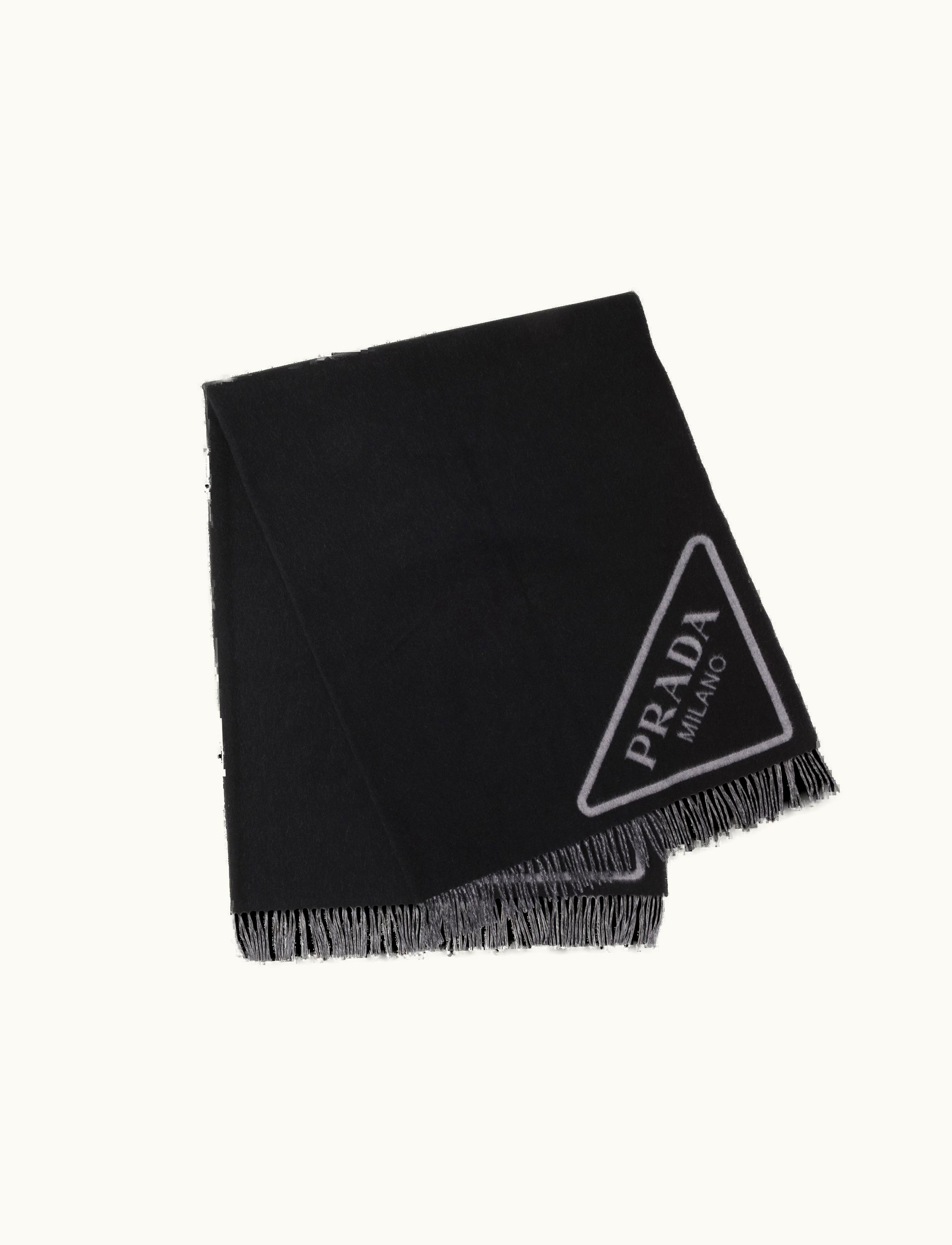 Prada Prada Black / Gray Double Cashmere Throw