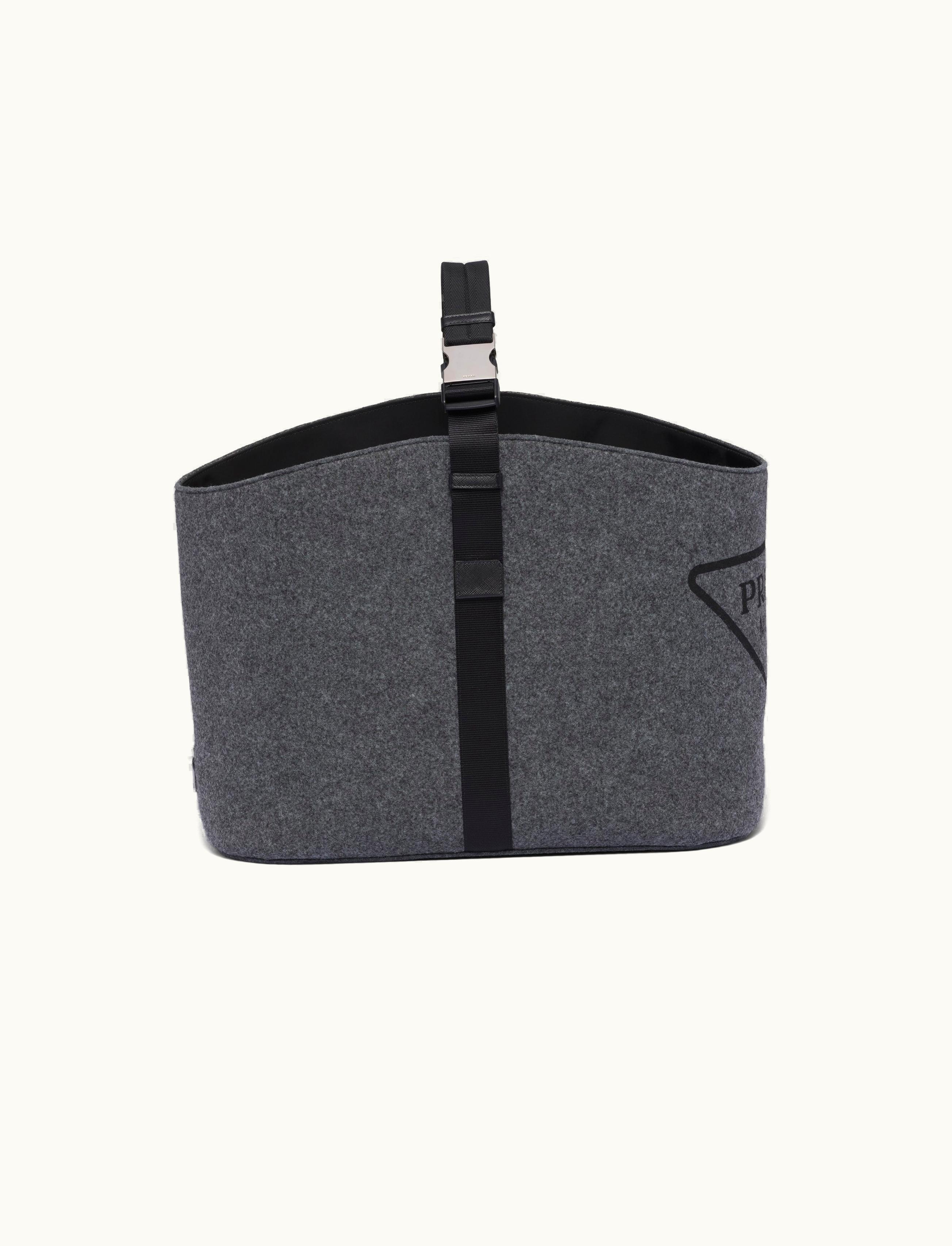Prada Prada Anthracite Gray Felt Log Carrier