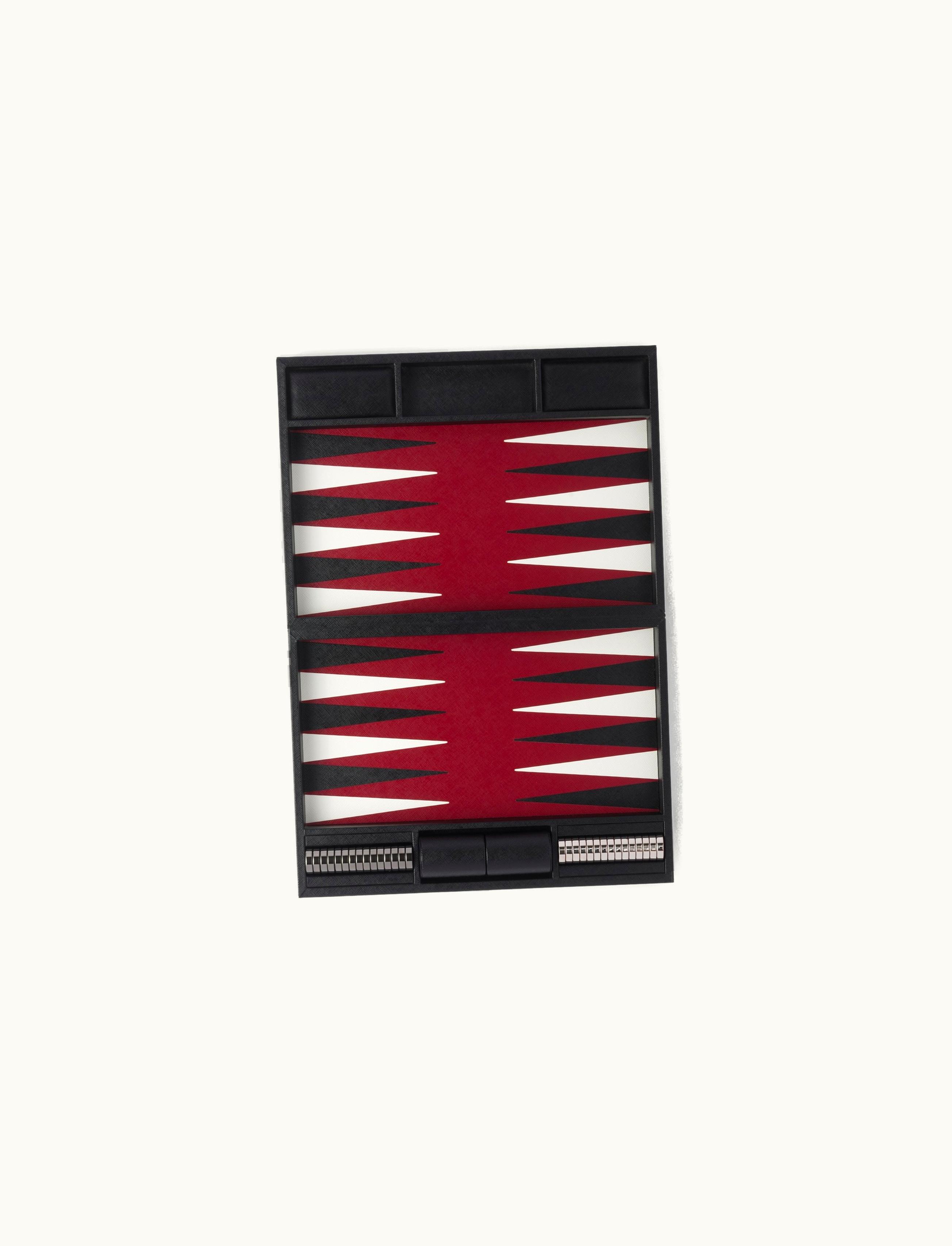 Prada Prada Black Saffiano Leather Backgammon Set
