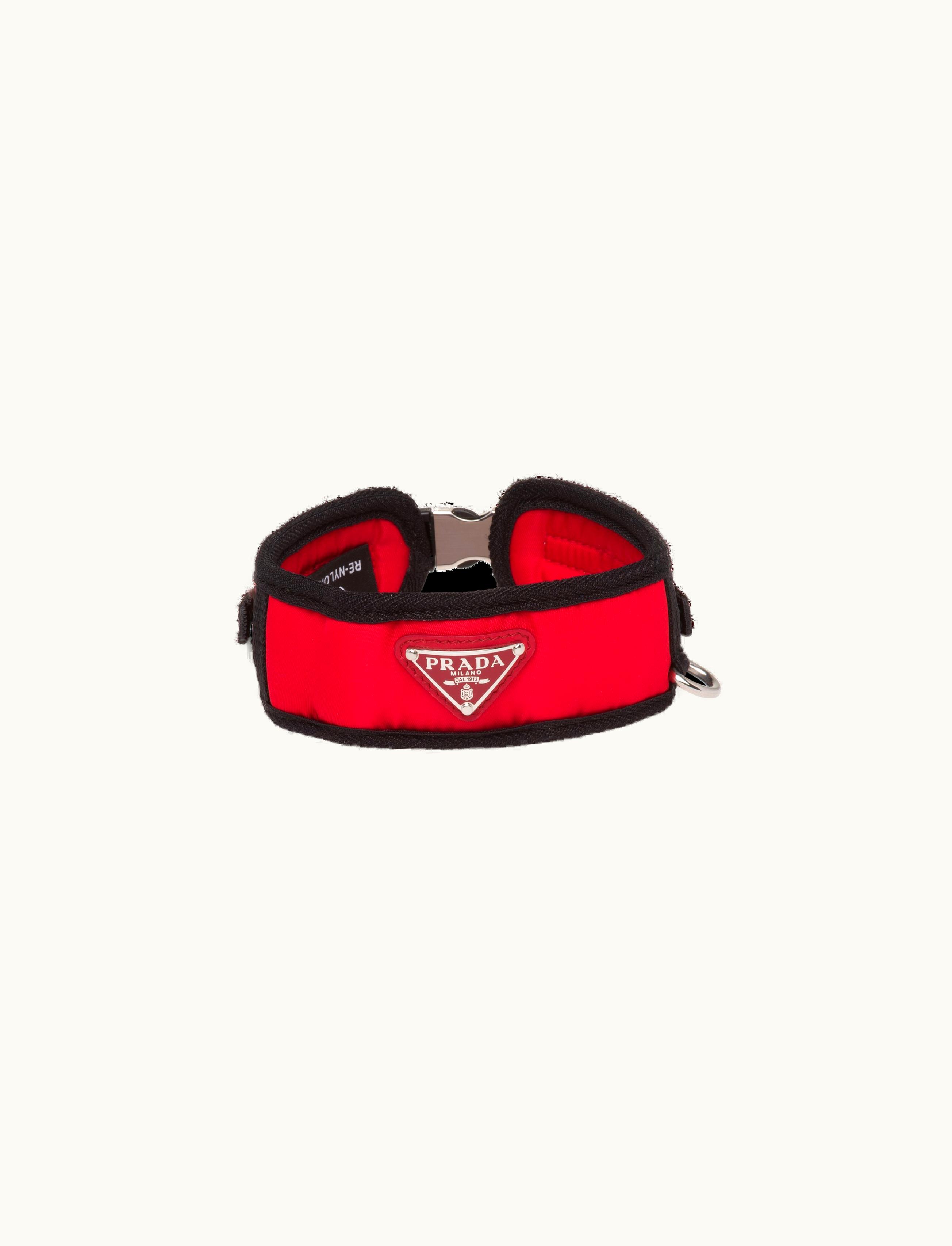 Prada Prada Triangle Logo Buckle Pet Collar Black