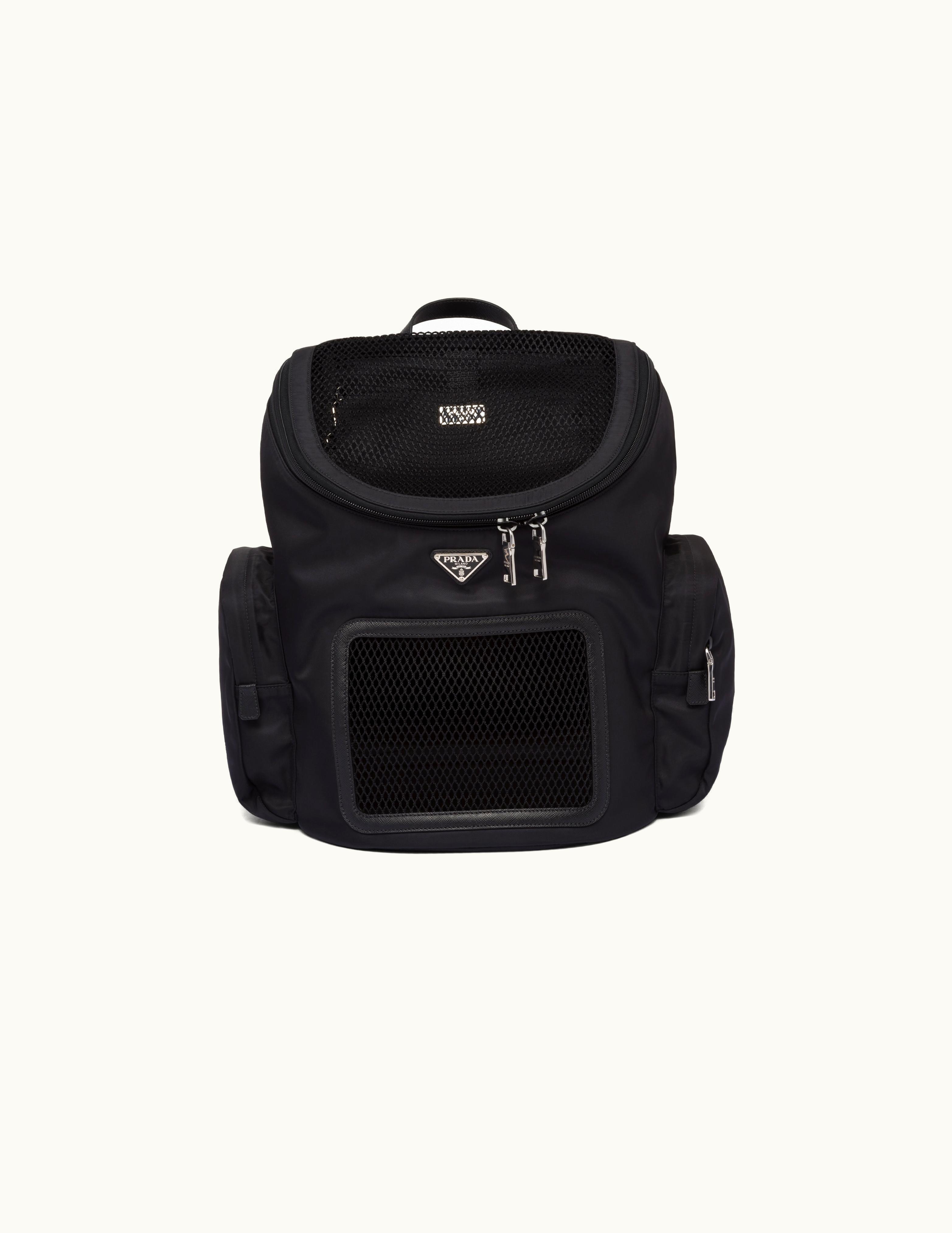 Prada Prada Black Re-nylon And Saffiano Leather Pet Bag 2VZ083_2DMT_F0002_V_OOO