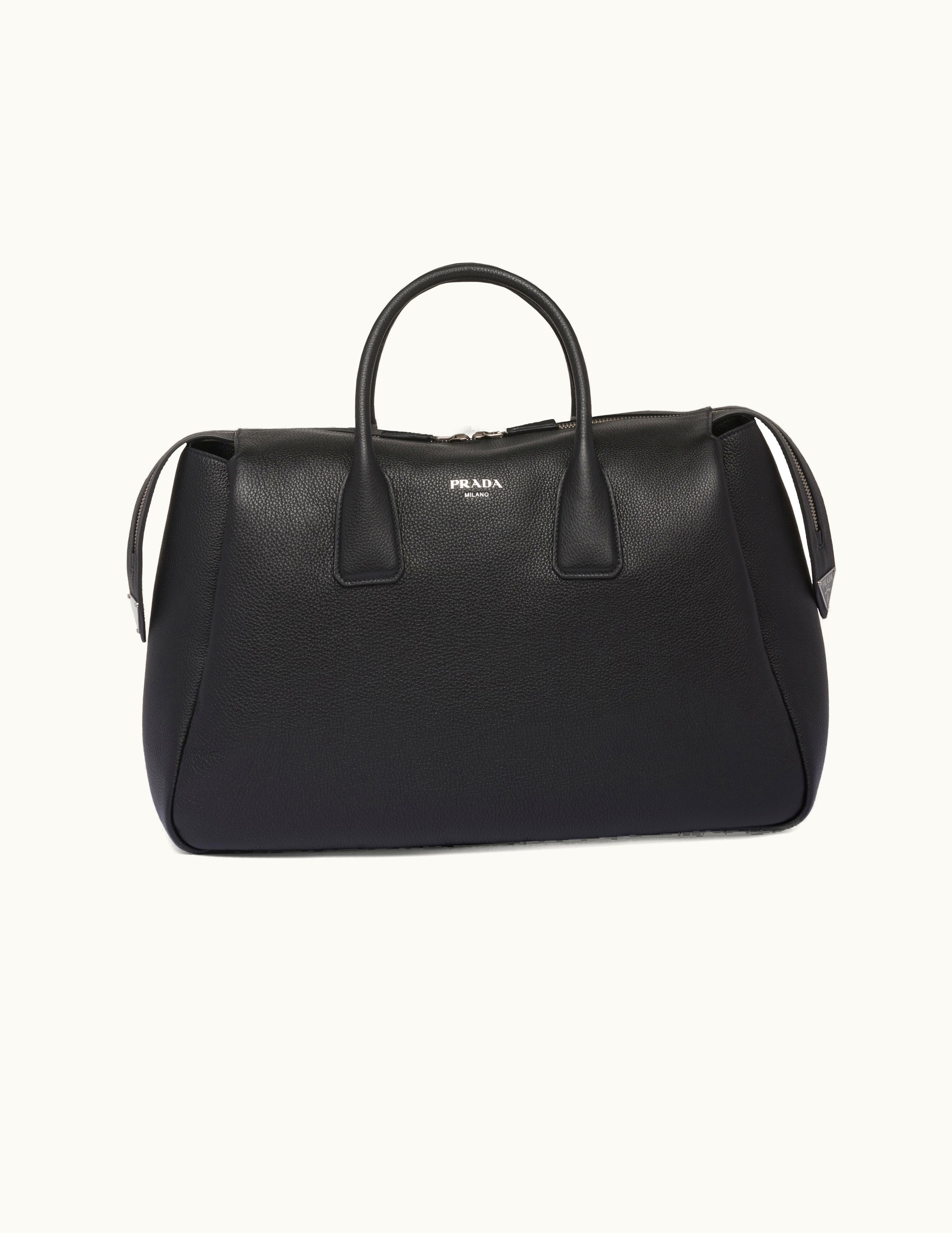 Prada Prada Black Leather Travel Bag