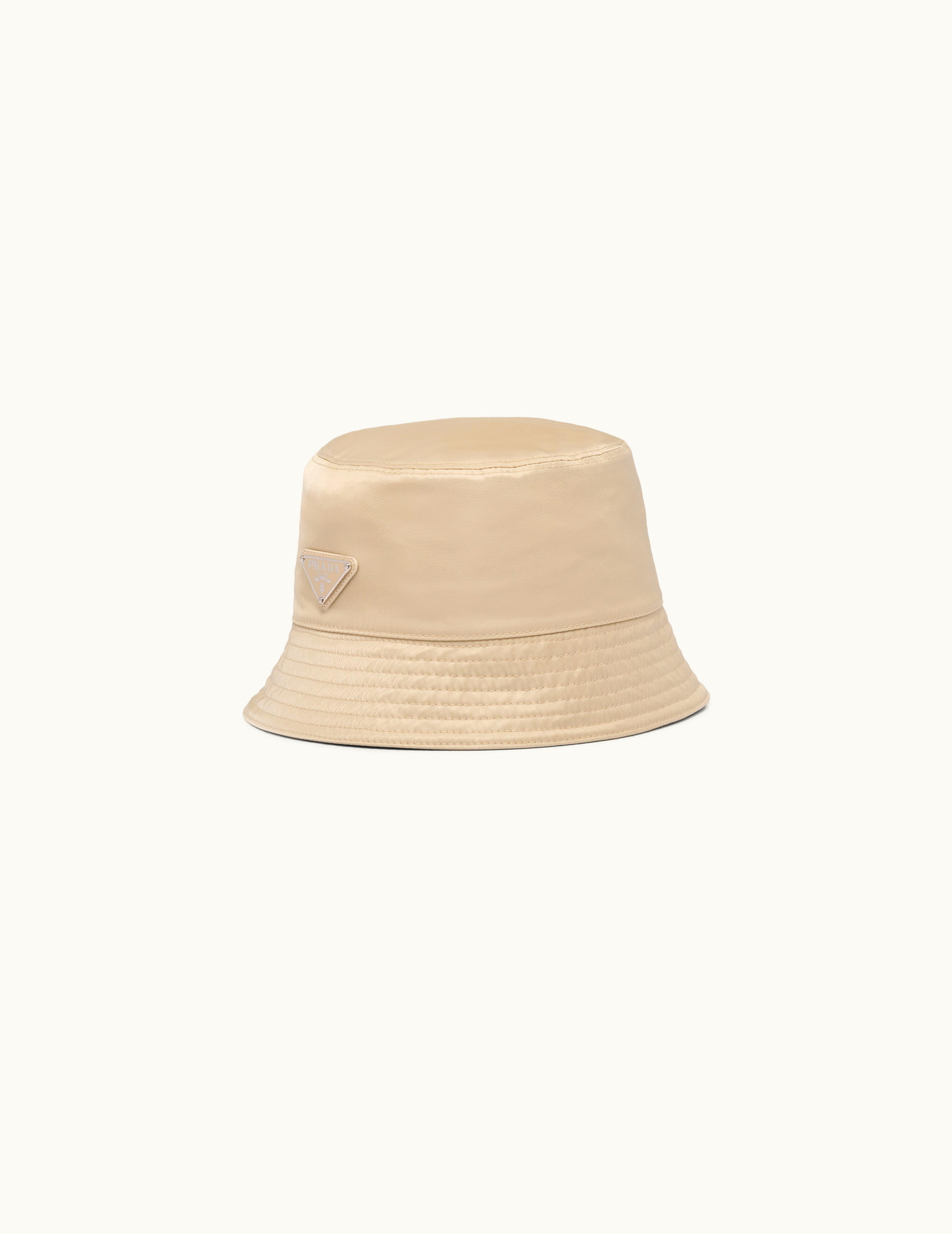 Prada Prada Enameled Metal Logo Cotton-Lined Bucket Hat