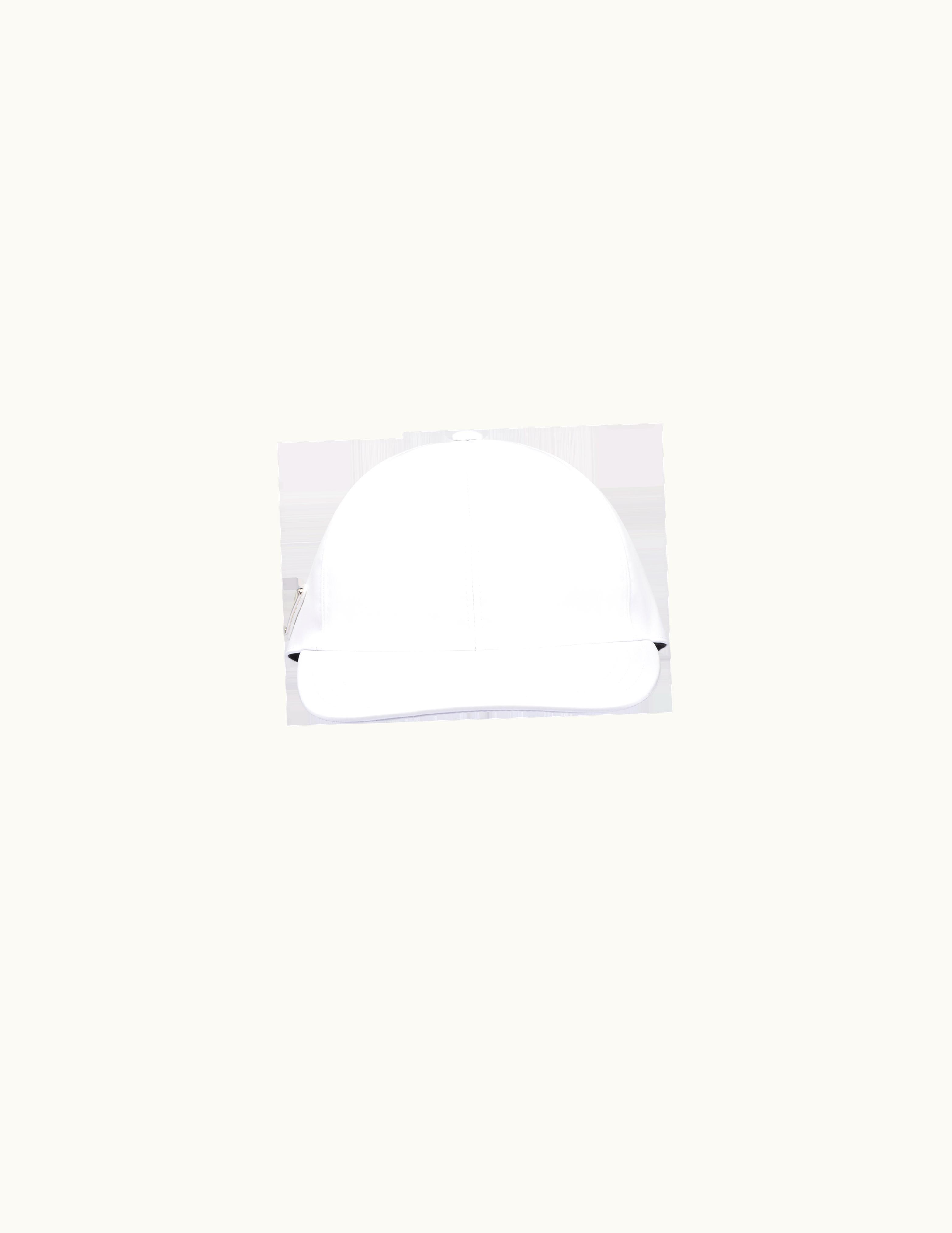 Prada Prada Triangle Logo Enameled Metal Baseball Cap