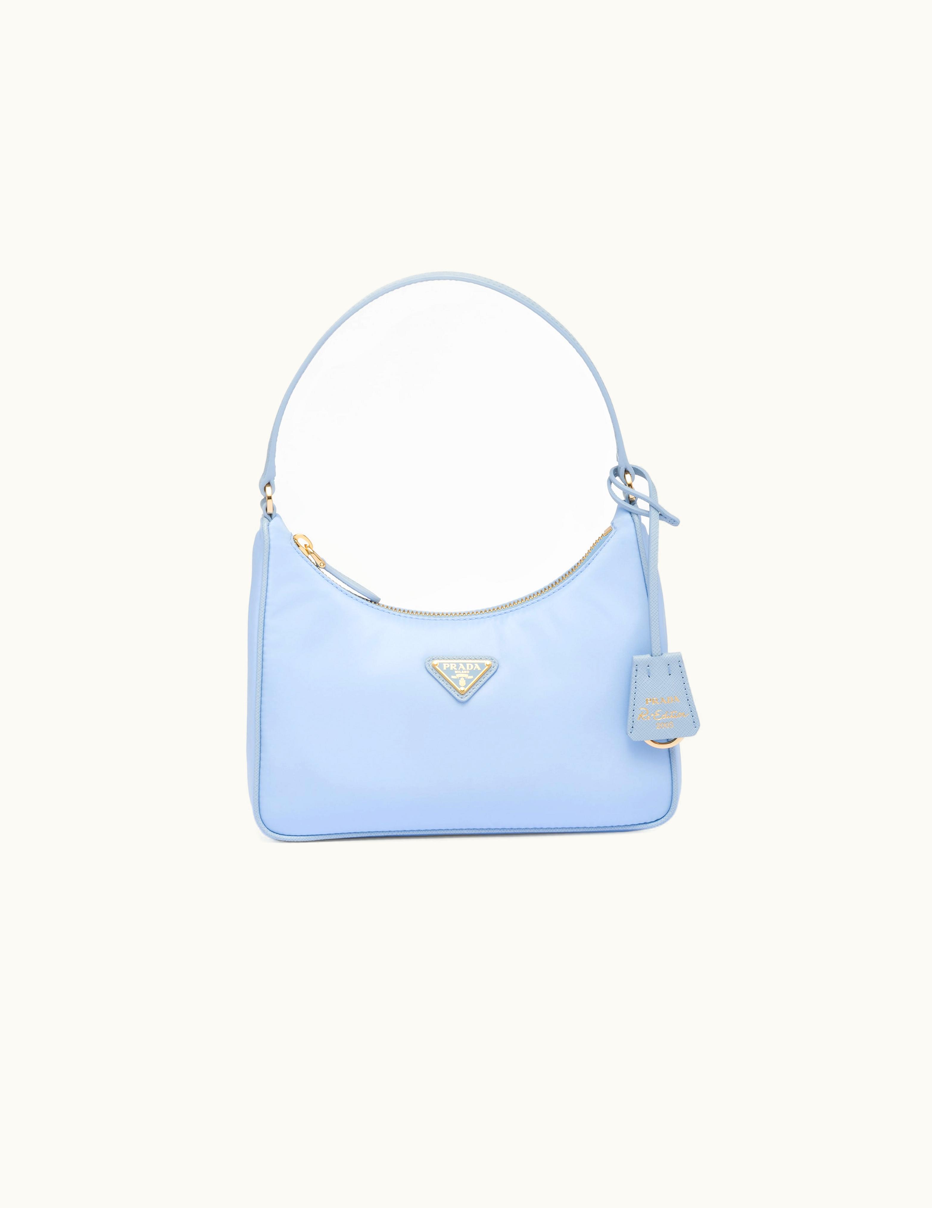 Prada Pale Blue Prada Re-edition 2005 Re-nylon And Saffiano Mini Bag