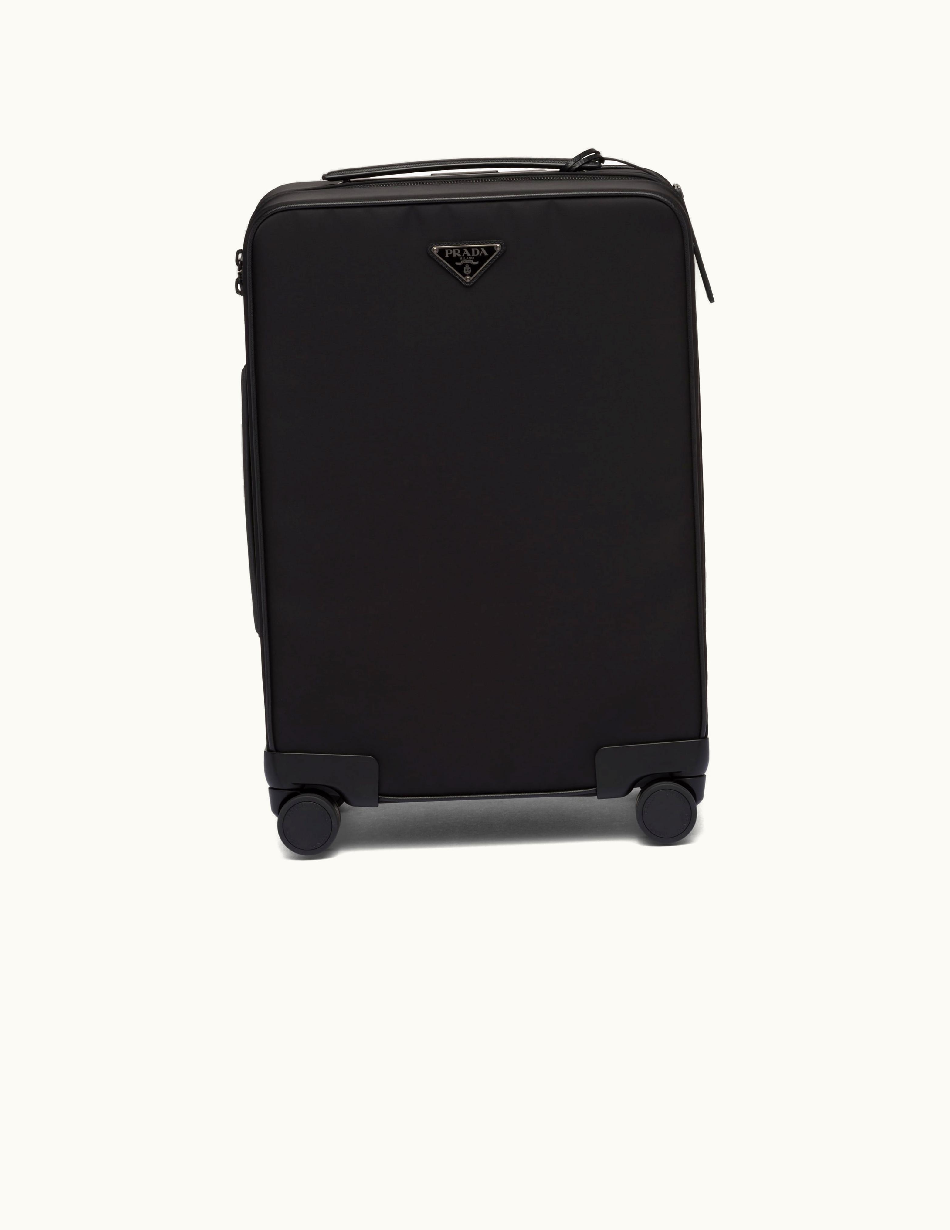 Prada Prada Black Re-nylon And Saffiano Leather Trolley Deluxe Edition Black