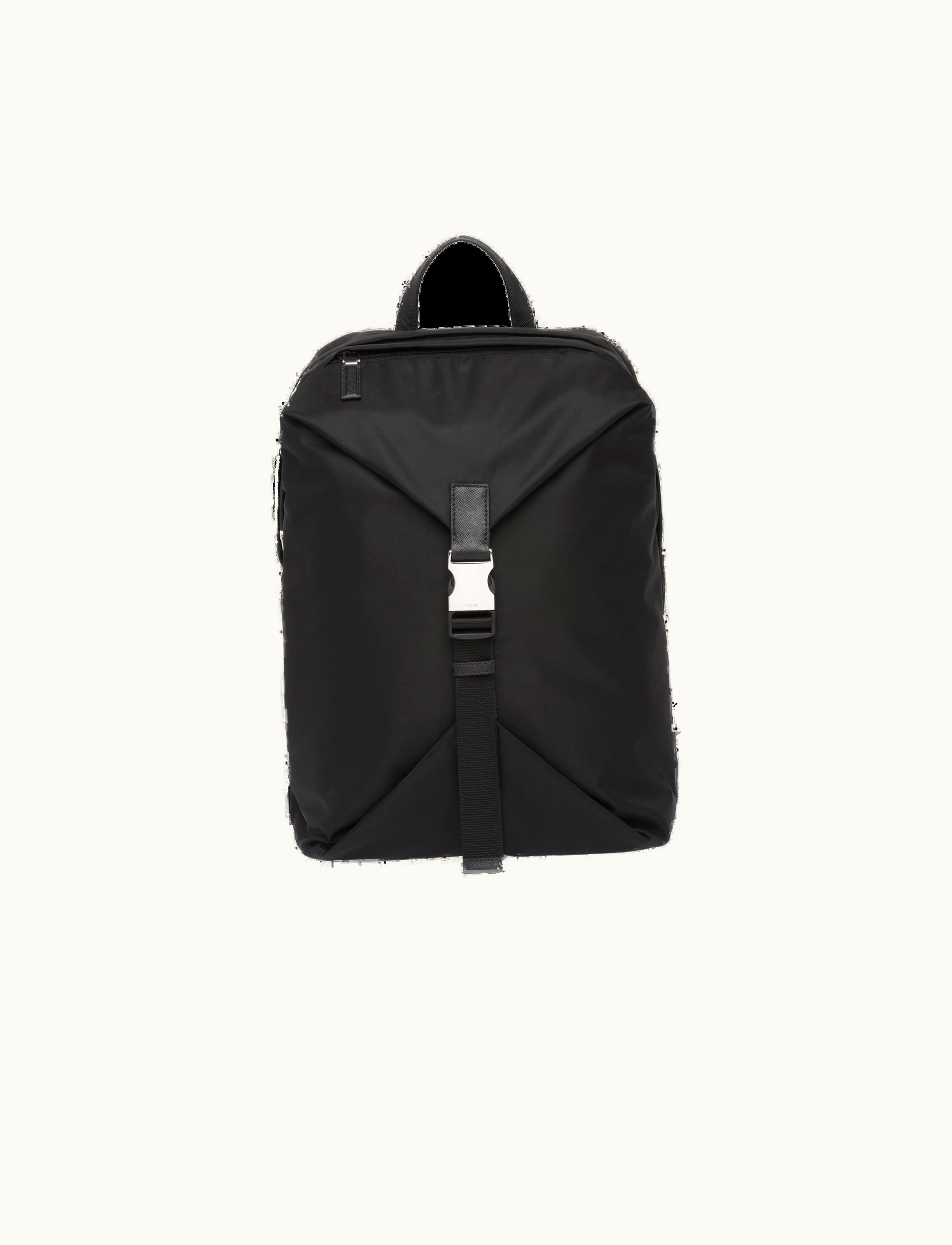 Prada Prada Black Re-nylon And Saffiano Leather Backpack 2VZ028_2DMG_F0002_V_OOO