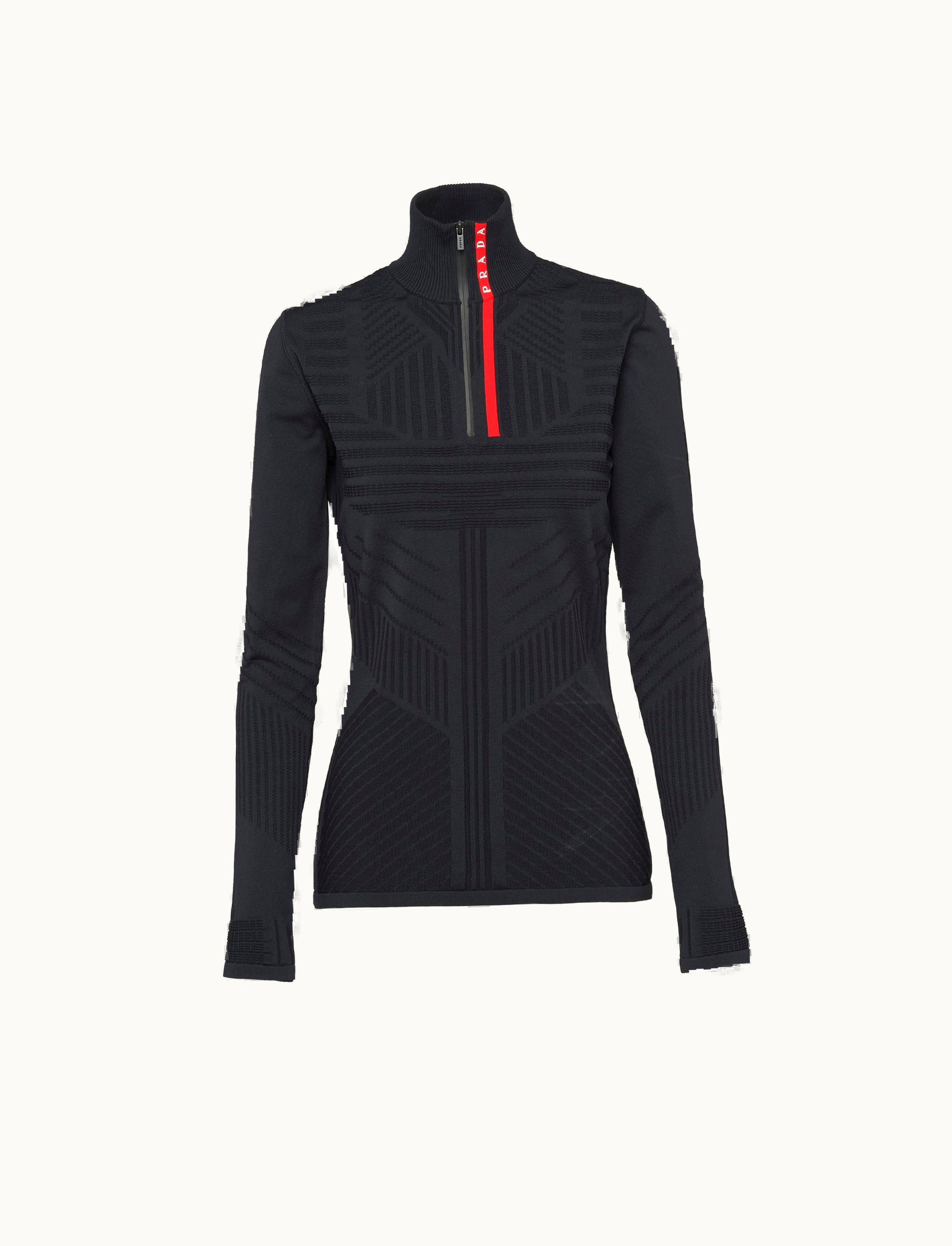 Prada Prada Black Tech Rec Re-nylon Piqué Sports Top