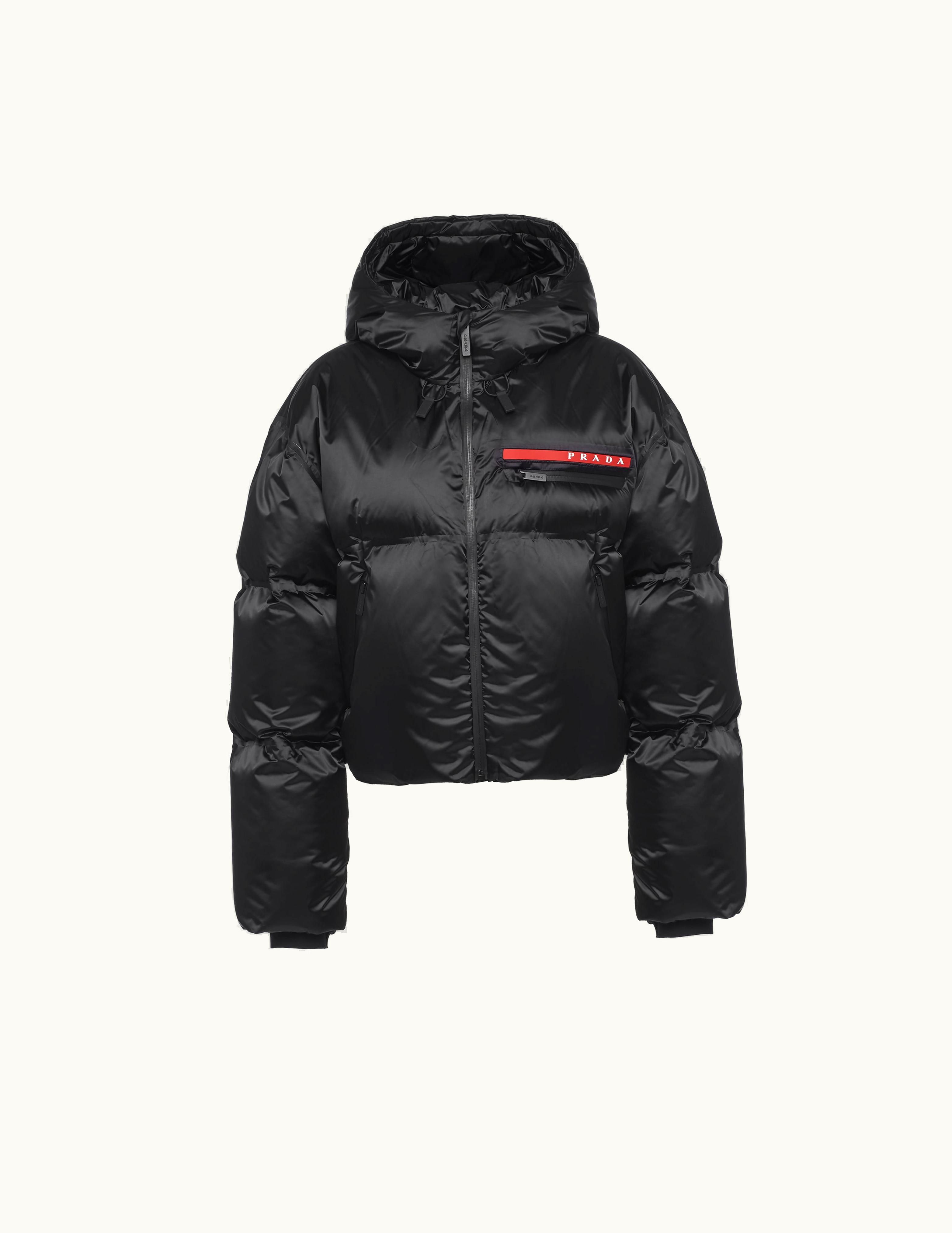 Prada Prada Black Cropped Technical Re-nylon Down Jacket