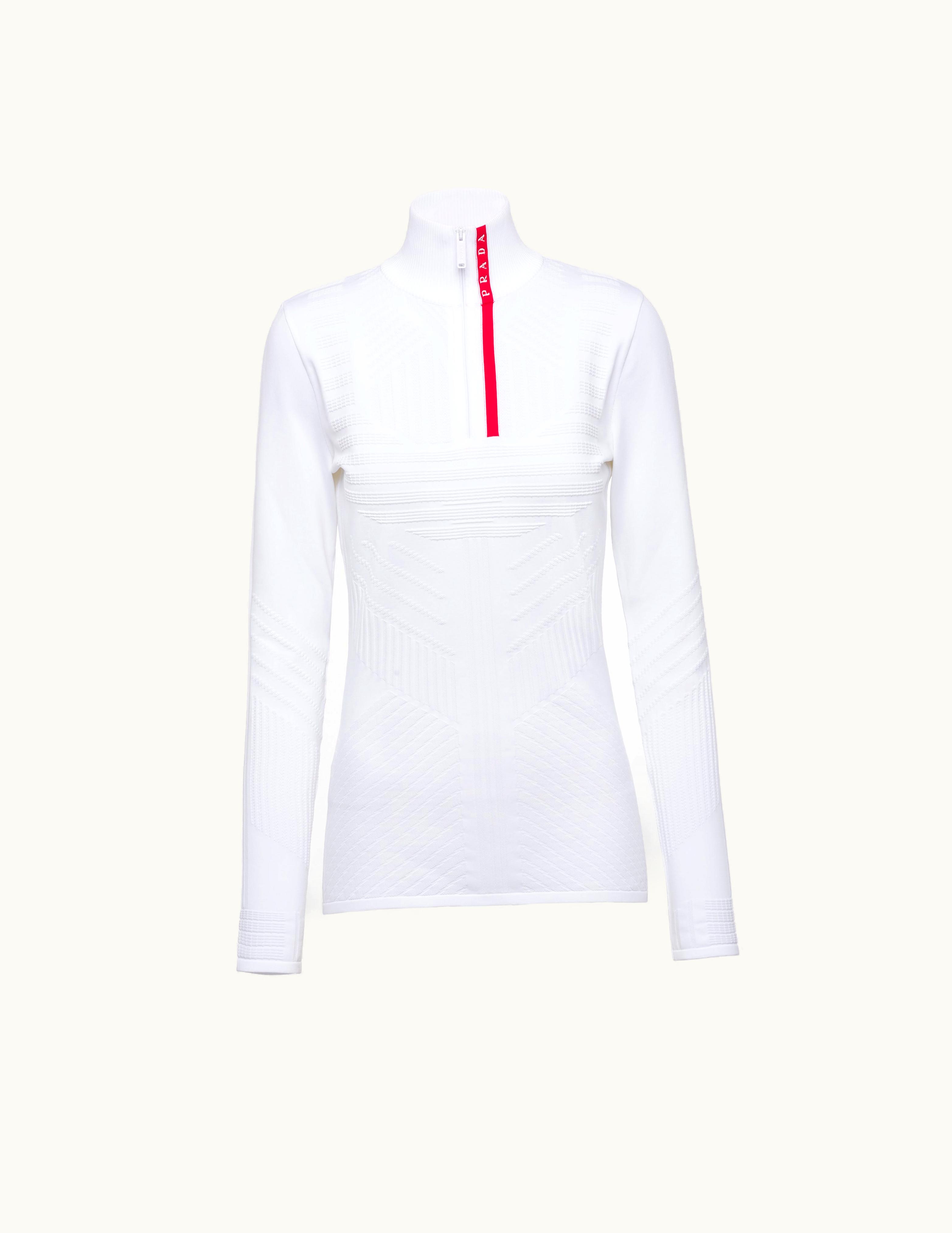 Prada Prada White Tech Rec Re-nylon Piqué Sports Top