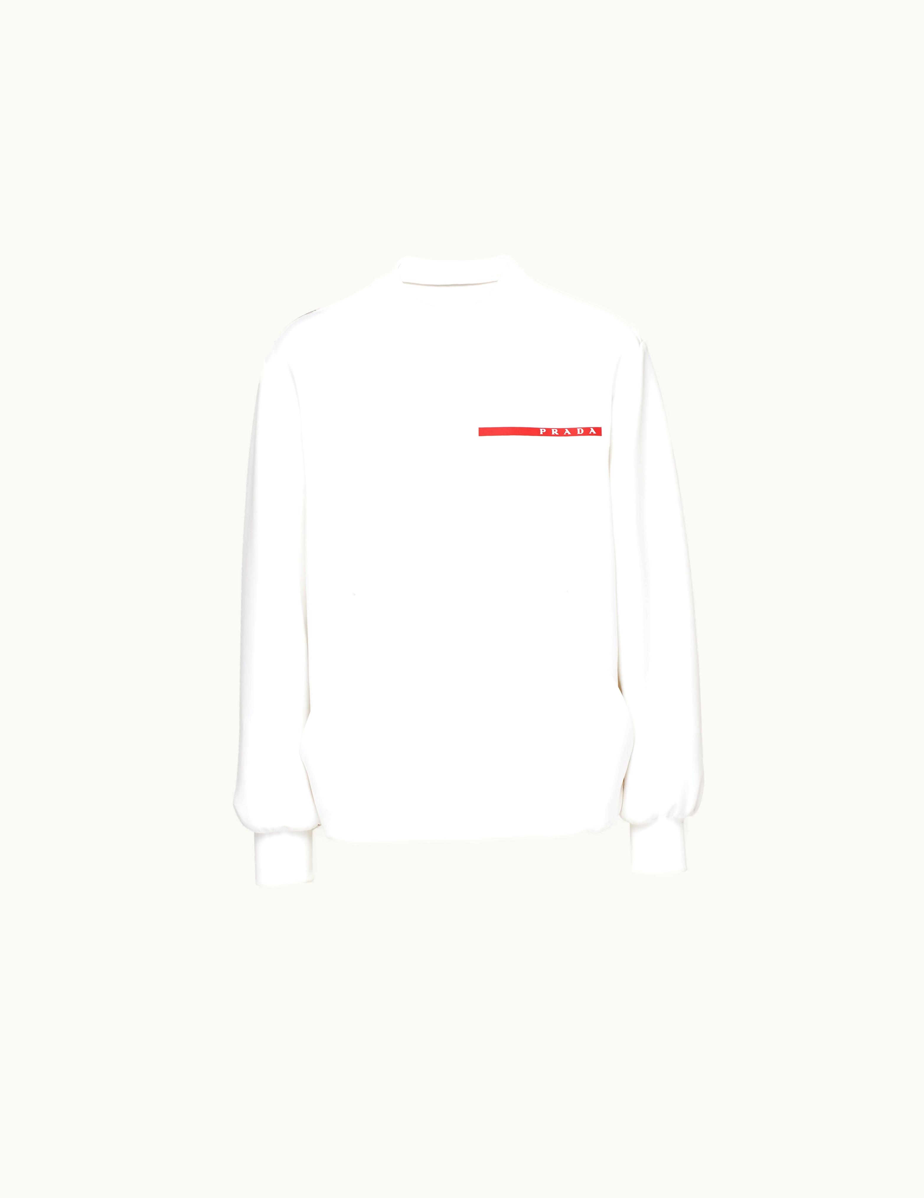 Prada Prada White Double Jersey Crew-neck Sweatshirt