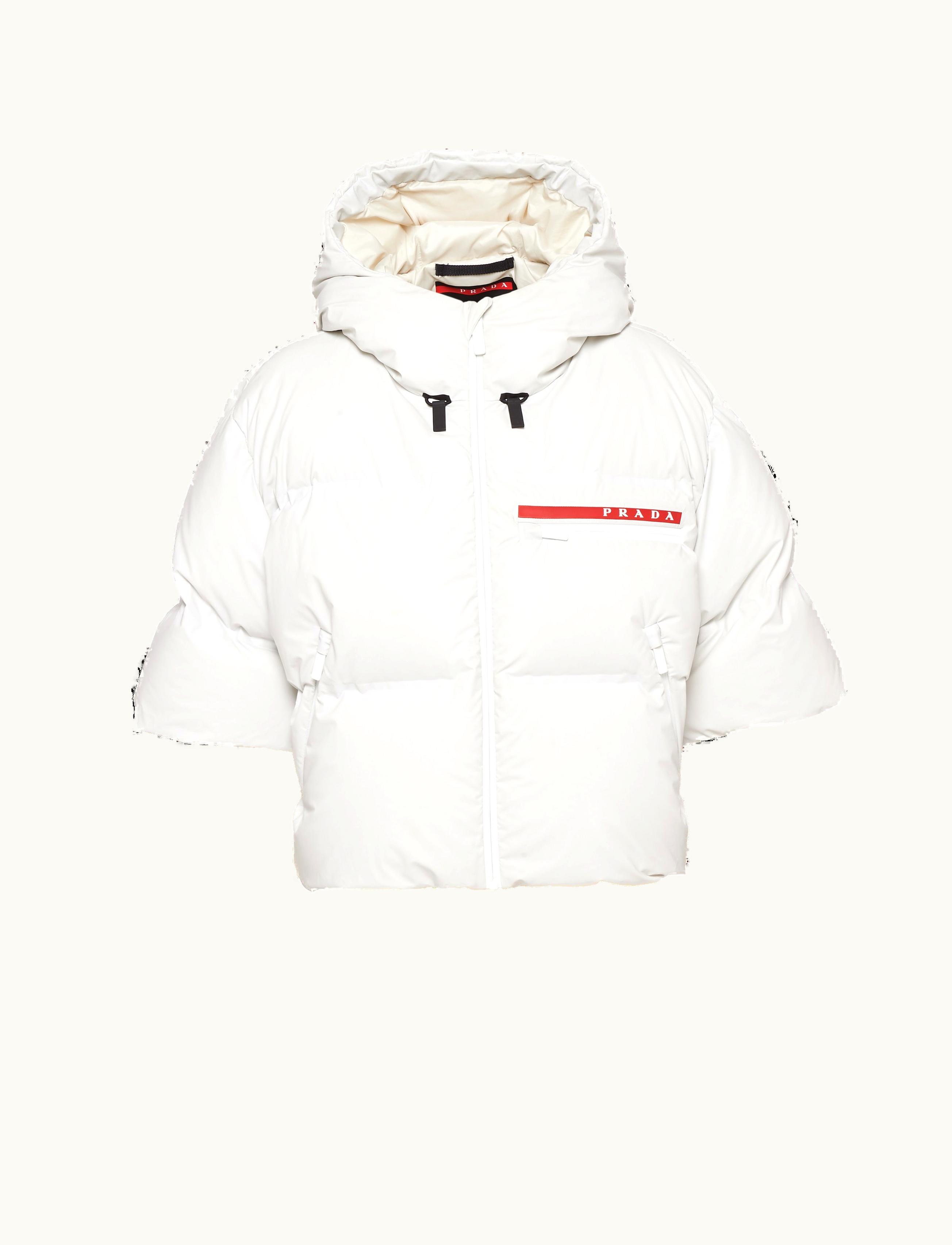 Prada Prada Chalk White Light Re-nylon Hooded Puffer Jacket