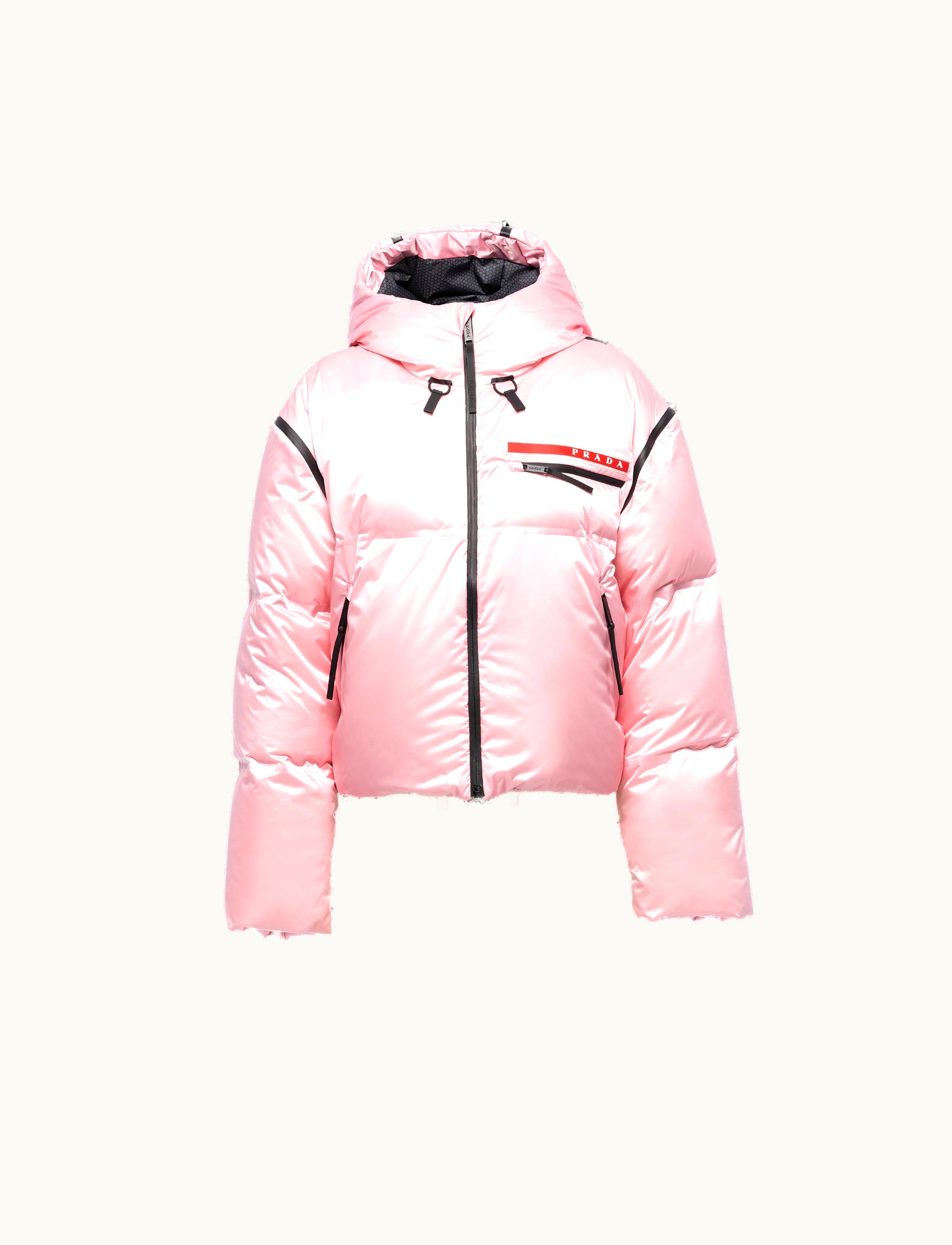Prada Prada Pink Cropped Technical Re-nylon Down Jacket
